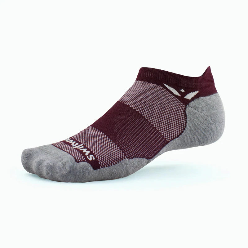 MAXUS ZERO Tab Running Socks for Men & Women - Breathable No-Show Athletic Socks with Arch Support (Sangria Red) - Perfect for Jogging, Gym Workouts & Daily Wear