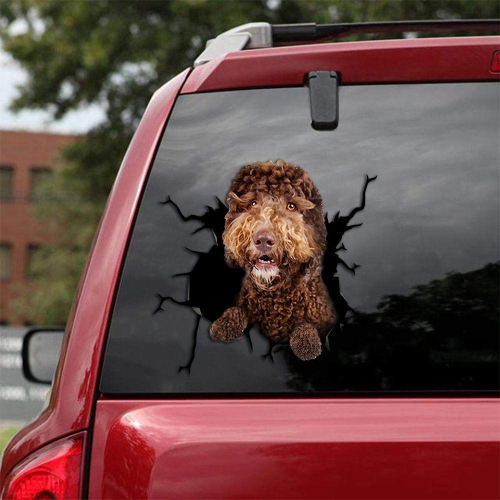 Premium Labradoodle Car Decals - Pack of 2 Realistic Dog Stickers for Windows & Walls (8