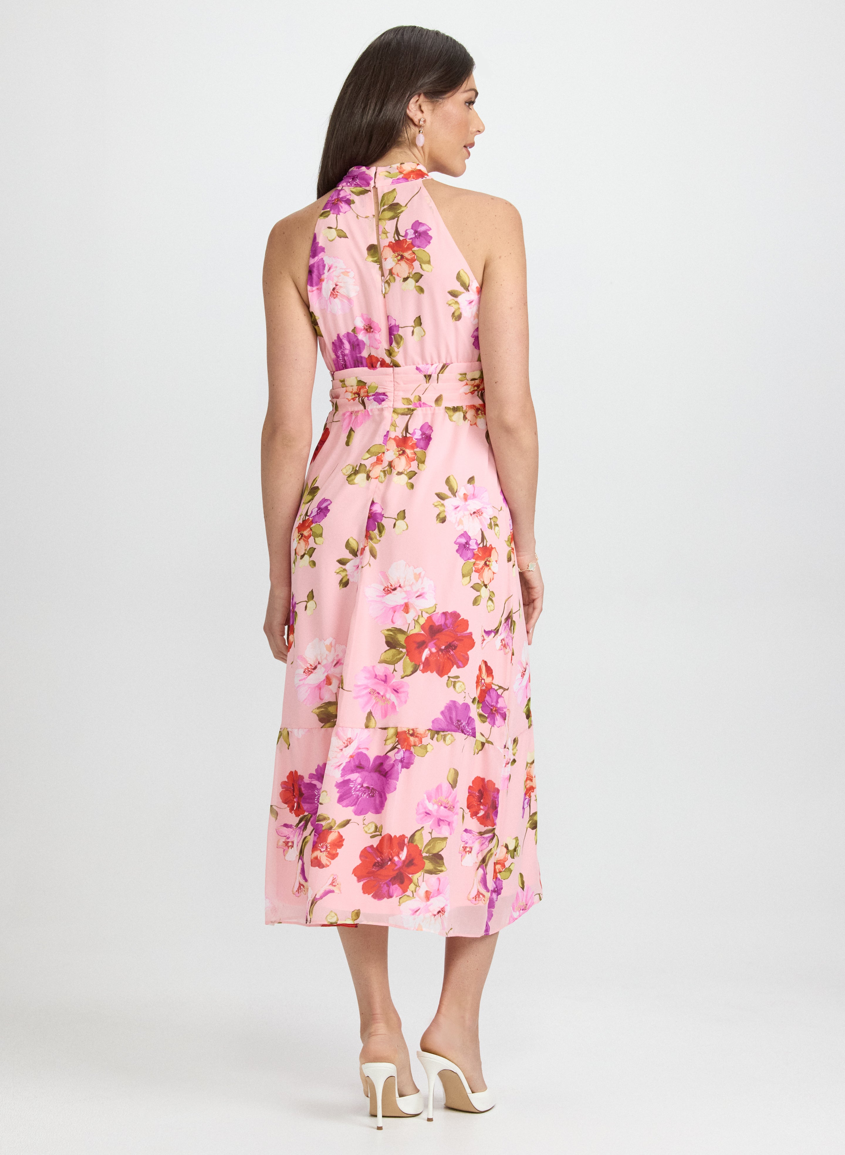 Floral Rosette Embellished Dress for Women - Elegant Party Gown with 3D Flower Details - Perfect for Weddings, Prom, Cocktail Parties & Special Occasions
