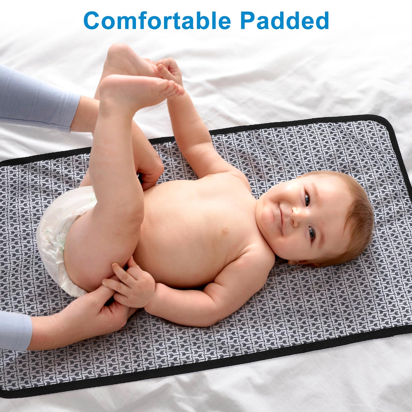 Accmor Waterproof Portable Baby Changing Pad - Foldable Travel Diaper Changing Mat for On-the-Go Parents (Black) | Perfect for Diaper Bags, Car Seats & Strollers