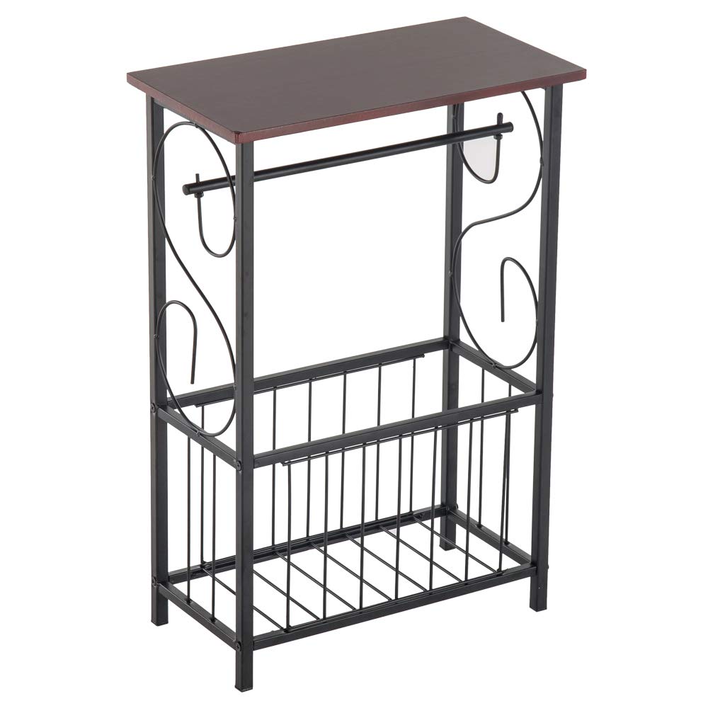 Candora Multifunctional Bathroom Table - Indoor Side Table with Storage Shelf for Small Spaces | Perfect for Bathroom, Bedroom, Living Room & Office Organization