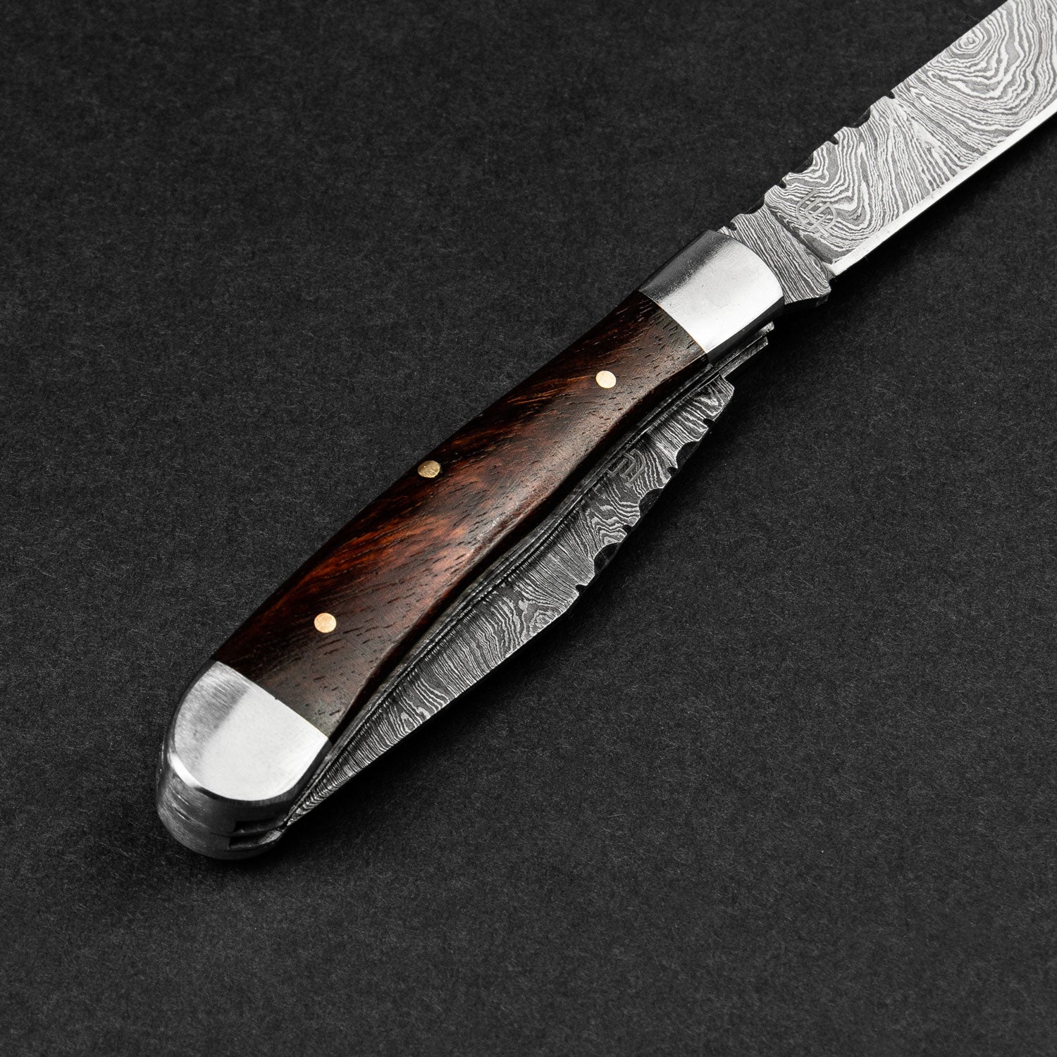 Premium Damascus Steel Folding Pocket Knife - 2 Blades, Razor Sharp, Durable & Portable - Perfect for Camping, Hiking, Survival & Everyday Carry (EDC)