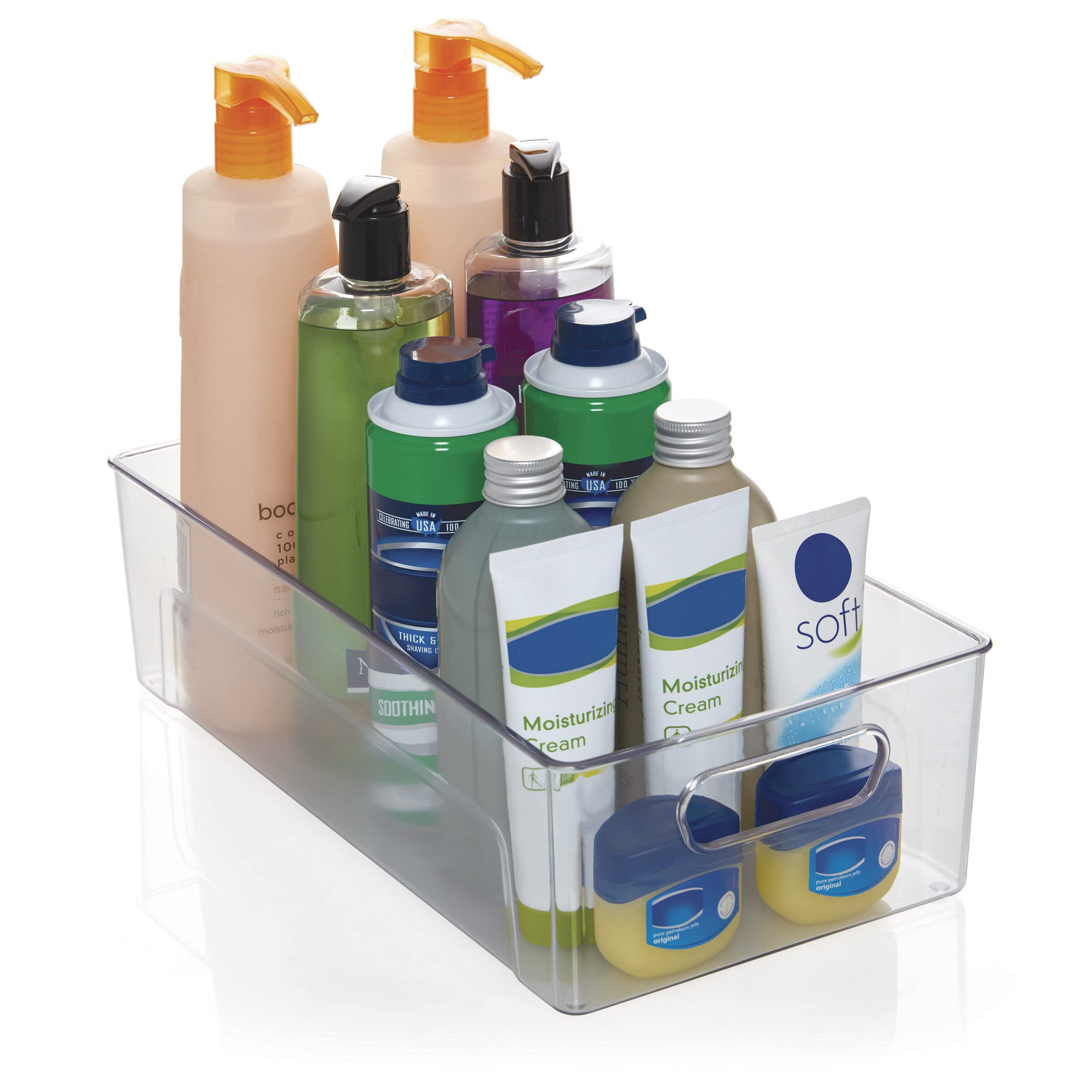 Copco 13.9 x 7.4 x 4.05-Inch Clear Plastic Storage Bins for Kitchen Organization, Refrigerator, Pantry, Laundry Room & Home Storage - Stackable Food Containers with Lids for Easy Home & Office Use