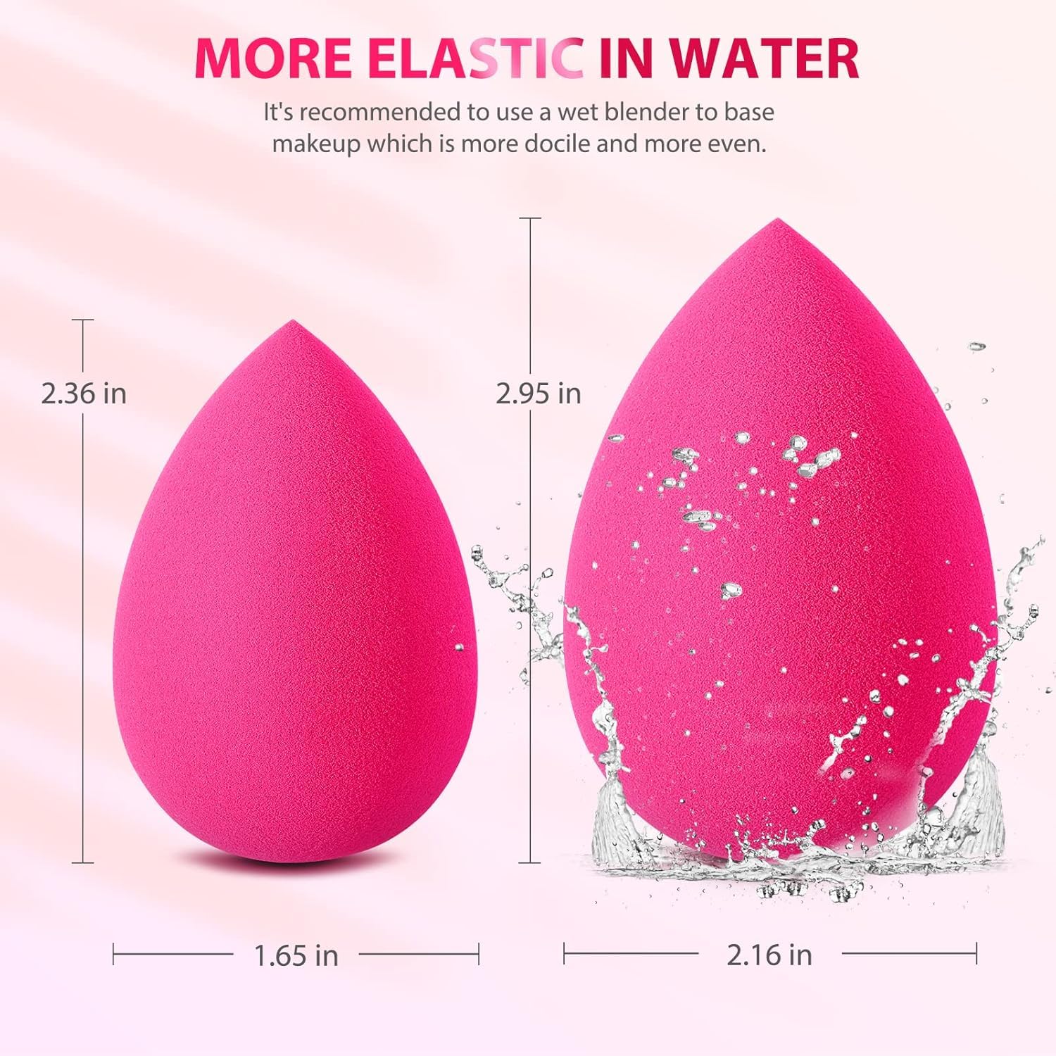 All4U (Pack of 2) Beauty Blender Makeup Sponges - Latex Free, Washable & Soft Foam Sponge Set with Large & Small Sponges - Perfect Valentine's Gift for Wife/Girlfriend - Multicolor Makeup Sponges for Foundation, Concealer & Blending - Ideal for Everyday Makeup & Professional Use