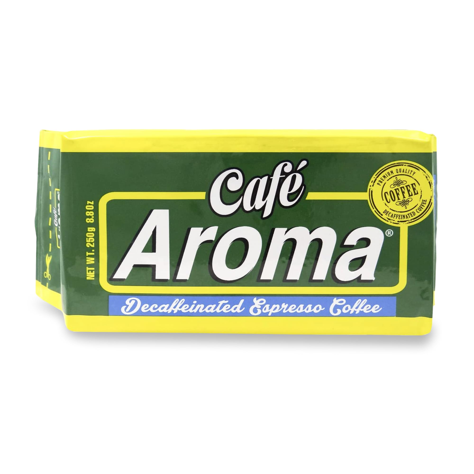 Premium Cuban Style Café Aroma Decaf Dark Roast Espresso Ground Coffee - 8.8oz Vacuum Sealed Pack (4-Pack) | Rich Flavor for Hot & Iced Coffee | Perfect for Home Brewing, Office Use & Gifts