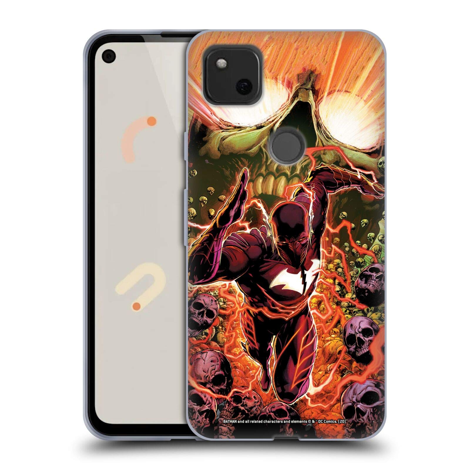 Batman Red Death The Dark Knights Soft Gel Case for Google Pixel 4a | Officially Licensed DC Comics Design by Head Case Designs | Perfect for Everyday Use & Superhero Fans