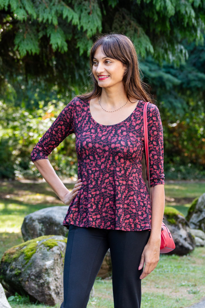 Kimmy Top - Floral Bamboo Blouse for Women | Summer Casual Wear | Perfect for Beach, Vacation & Outdoor Activities