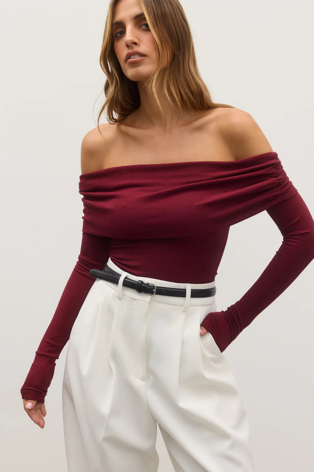 ALESSANDRA Women's Wine Red Blouse - Elegant Casual Tops for Work, Party & Date Night Outfits | Perfect for Office, Dinner & Special Occasions