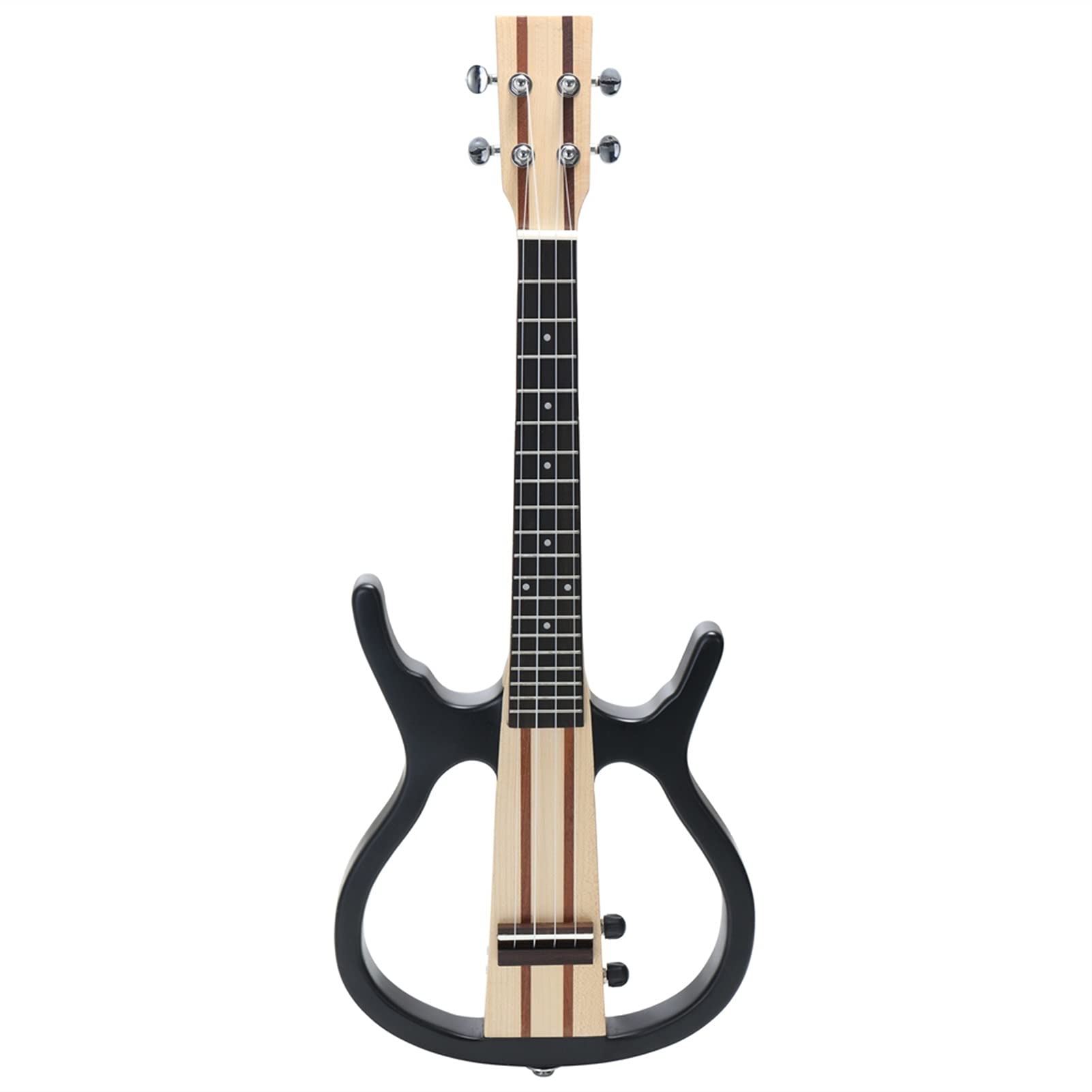 4 Strings 26in Acoustic Electric Little Guitar with Headphone & Speaker Jack - Professional Soprano Ukulele for Live Performance, Home Practice & Travel Entertainment