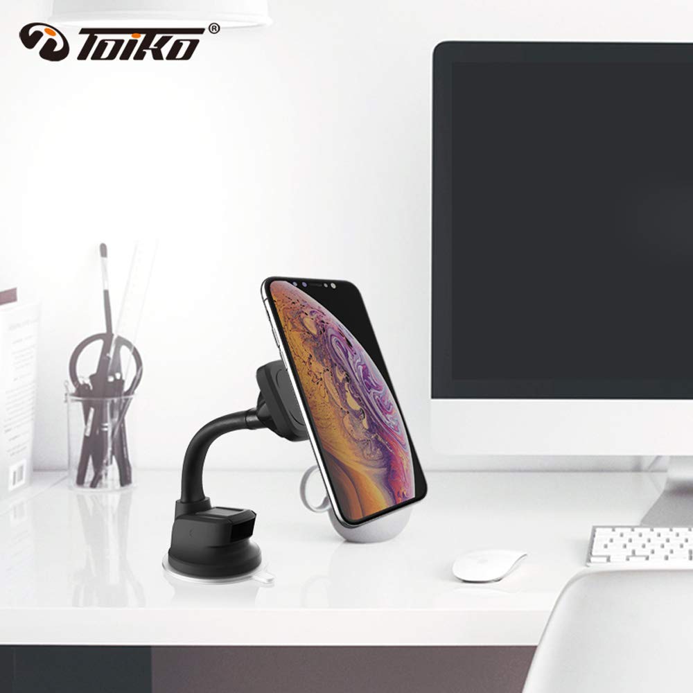 Toiko Magnetic Car Phone Mount - Strong Dashboard Smartphone Holder for iPhone, Samsung & All Phones | Secure Hands-Free Driving for GPS Navigation & Calls