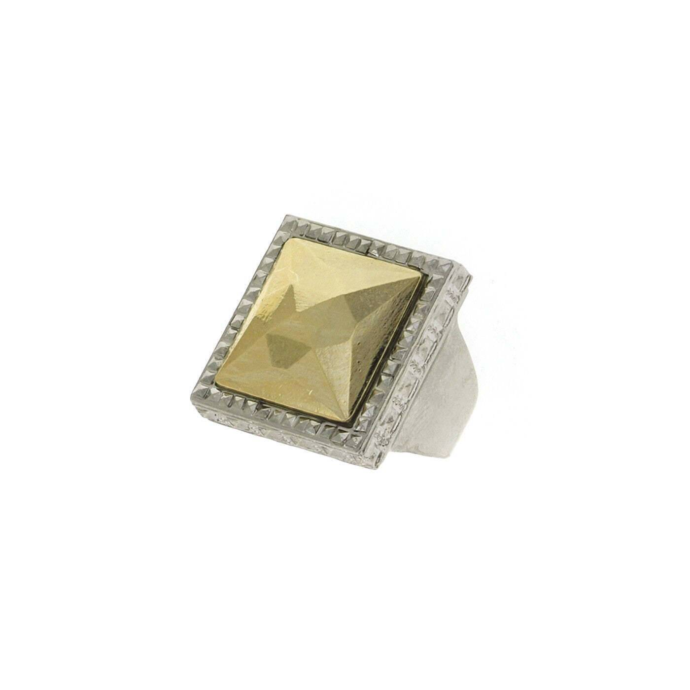 1928 Jewelry Fusion Lux Faceted Stone Square Ring for Women - Elegant Cubic Zirconia Fashion Statement Ring - Perfect for Parties, Weddings & Evening Events