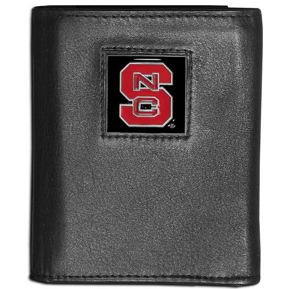Siskiyou Sports NCAA Genuine Leather Tri-Fold Wallet for Men - Slim RFID Blocking Bifold Credit Card Holder - Perfect for College Football & Basketball Fans, Gifts, Everyday Carry