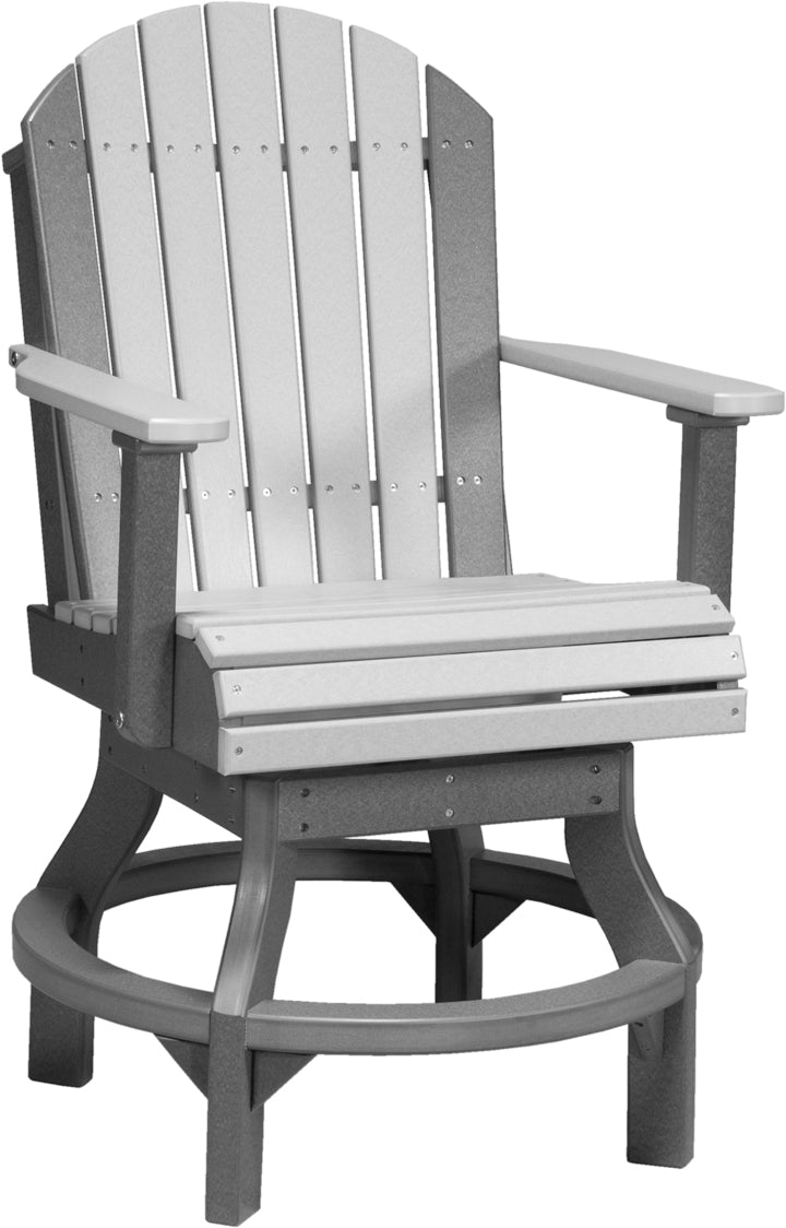 LuxCraft Adirondack Swivel Bar Stool - Counter Height Swivel Chair for Outdoor Patio, Deck, Poolside & Garden Relaxation