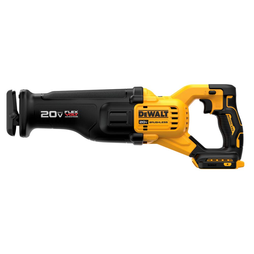 DEWALT 20V MAX FLEXVOLT Cordless Reciprocating Saw with Brushless Motor - Powerful Cutting Tool for Construction, Demolition, and Woodworking Projects