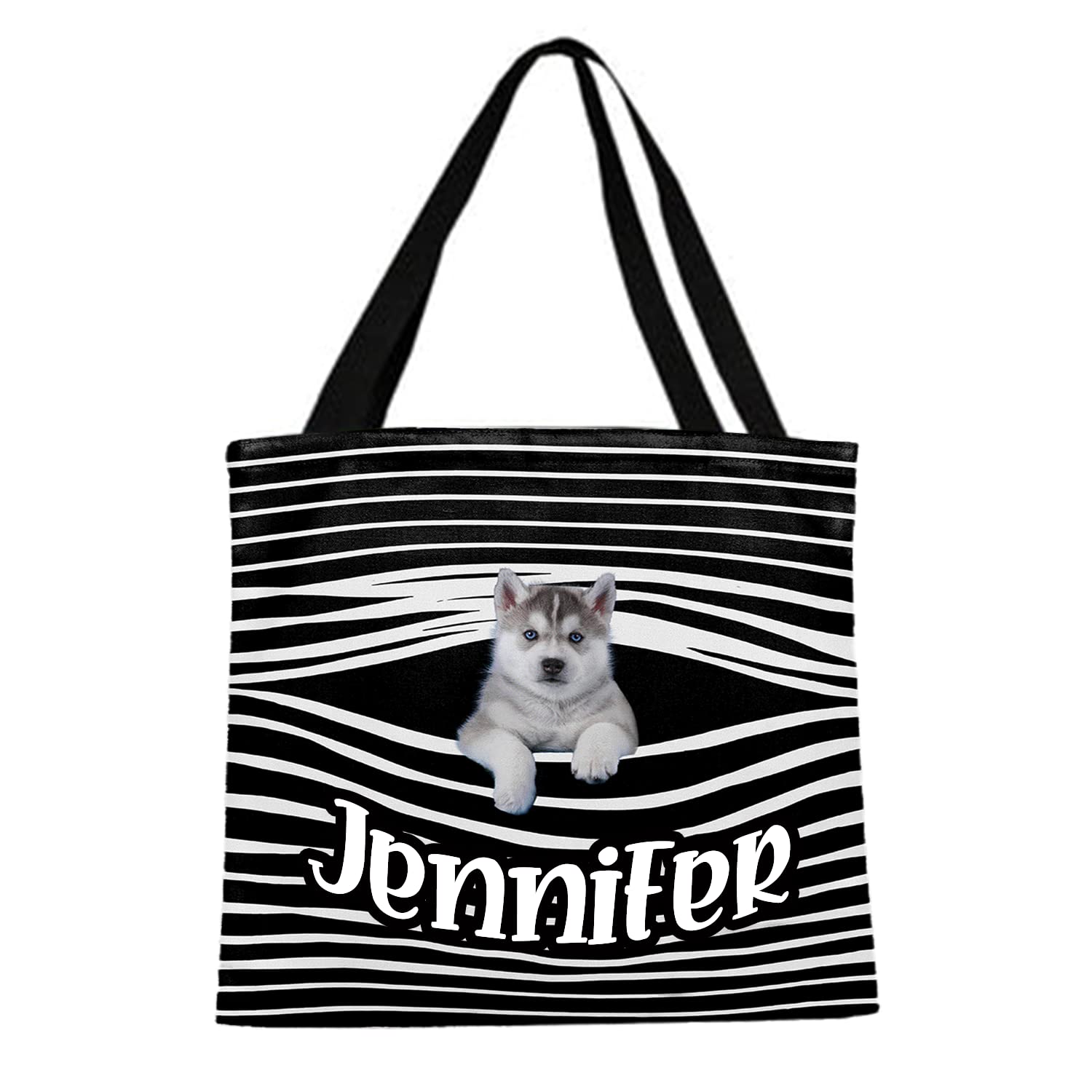 NAZENTI Custom Dog Lovers Tote Bag - Personalized Pet Lover Shoulder Bag for Women, Reusable Grocery Shopping Tote - Perfect Gift for Dog Owners, Beach, Park & Daily Errands