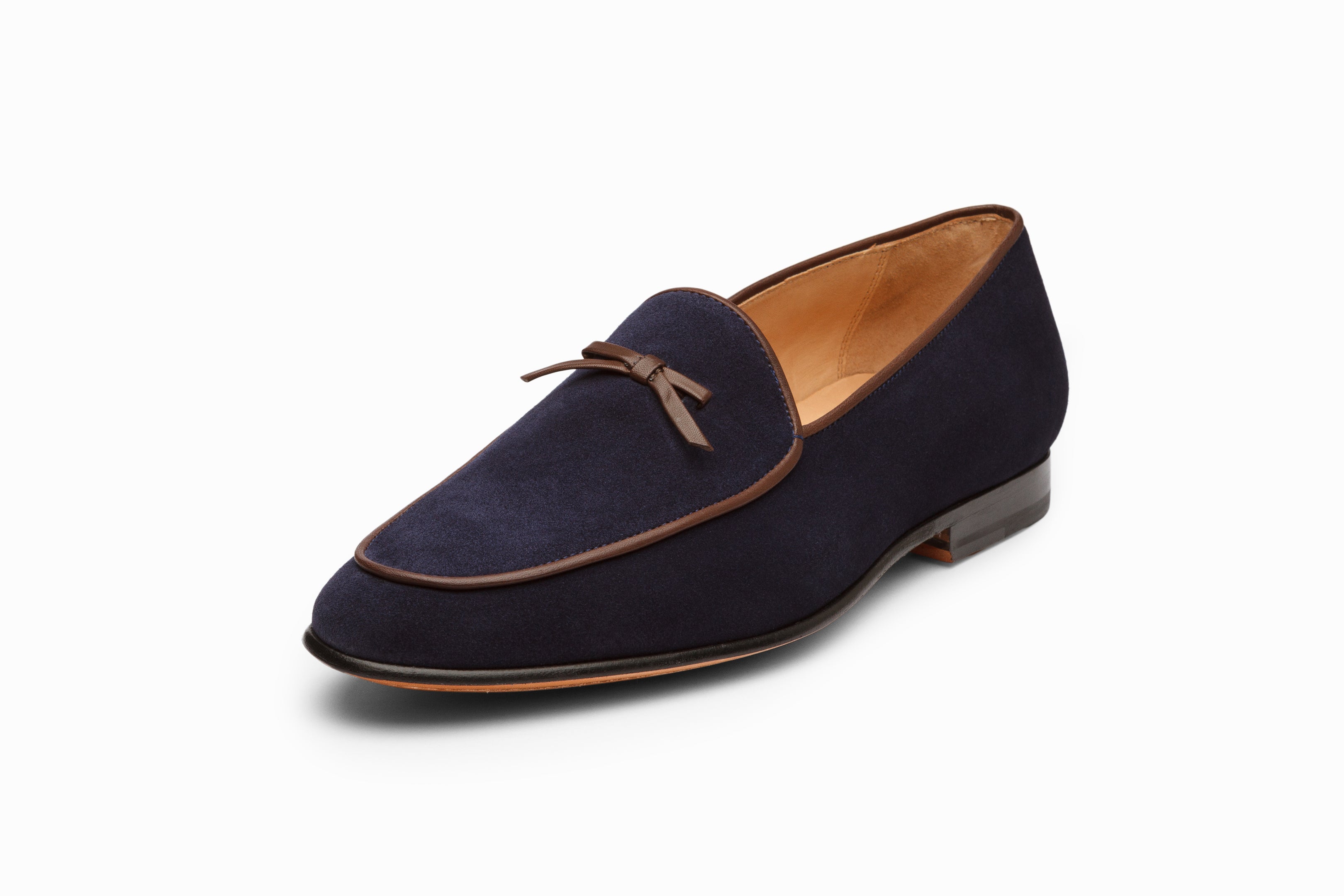 Premium Belgian Loafers for Men - Navy Blue Suede Leather Slip-On Shoes | Comfortable & Stylish Casual Dress Shoes for Office, Travel & Everyday Wear