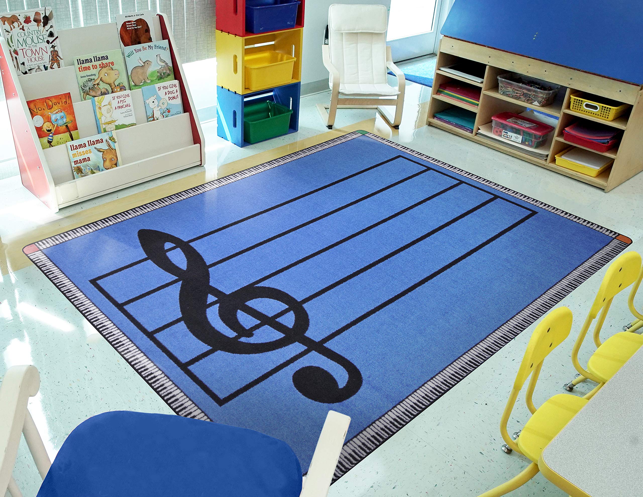 Joy Carpets Kid Essentials Music & Special Needs Play Along Rug - Blue, 5'4