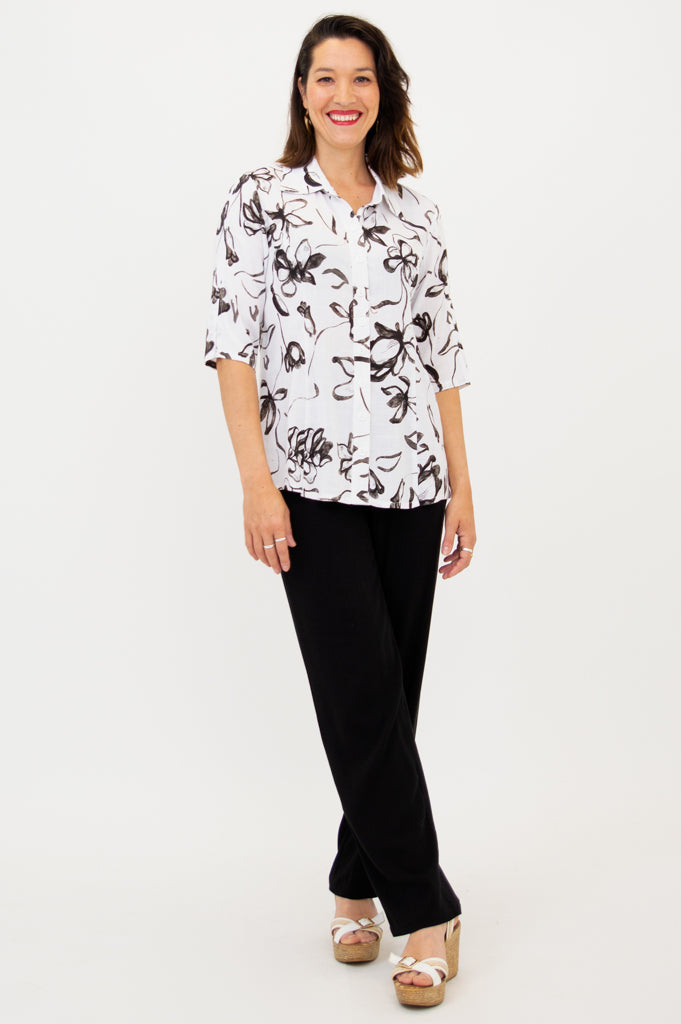 Lorine Blouse - Soft & Comfortable Linen Bamboo Blend Women's Top for Casual Wear, Office & Summer Outfits