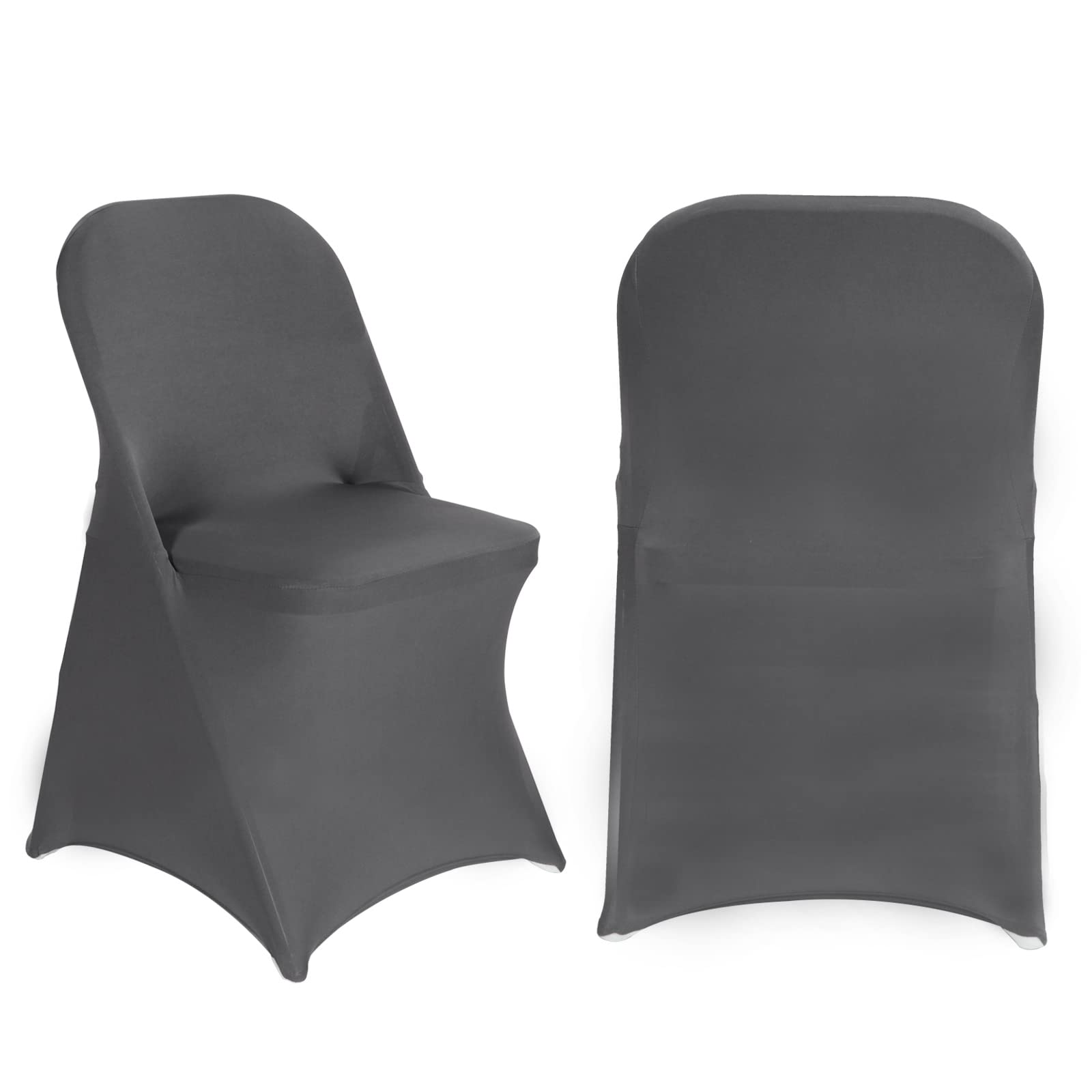 HAINARverS 10pcs Stretch Spandex Washable Chair Covers for Wedding, Party, Banquet, Birthday & Conference - Gray Fabric Decoration Covers - Perfect for Indoor/Outdoor Events & Special Occasions