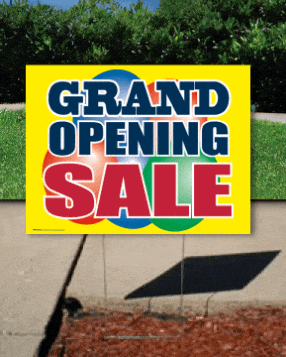 Coroplast Yard Sign for Grand Opening Sales - Durable Plastic Outdoor Advertising Sign (Stakes Not Included) - Perfect for Business Promotions, Events, and Real Estate Listings