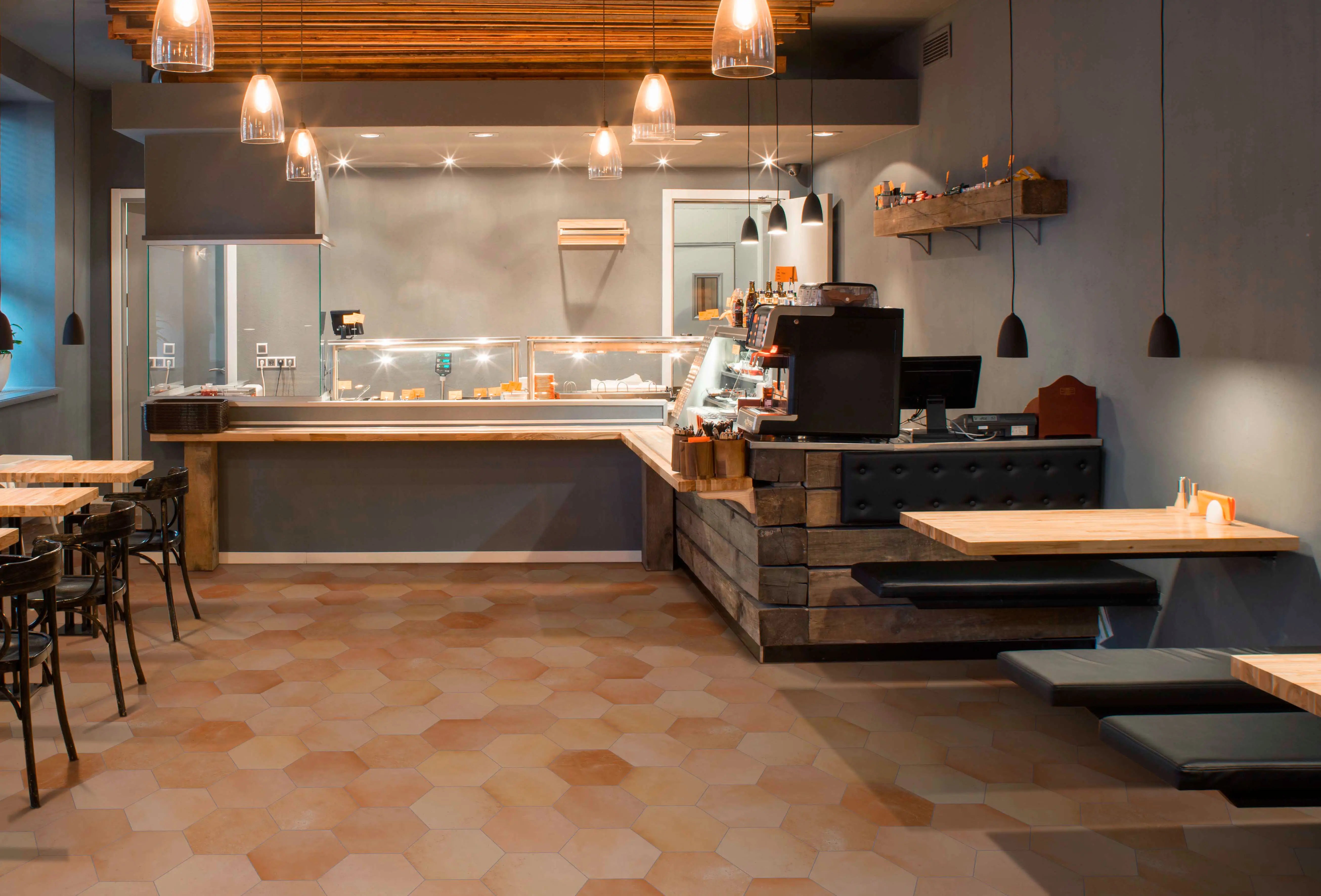 Hexagon Porcelain Tile 9 Inch - Modern Nora Hex Gris Design for Kitchen Backsplash, Bathroom Floor & Wall Tile - Castellon Collection