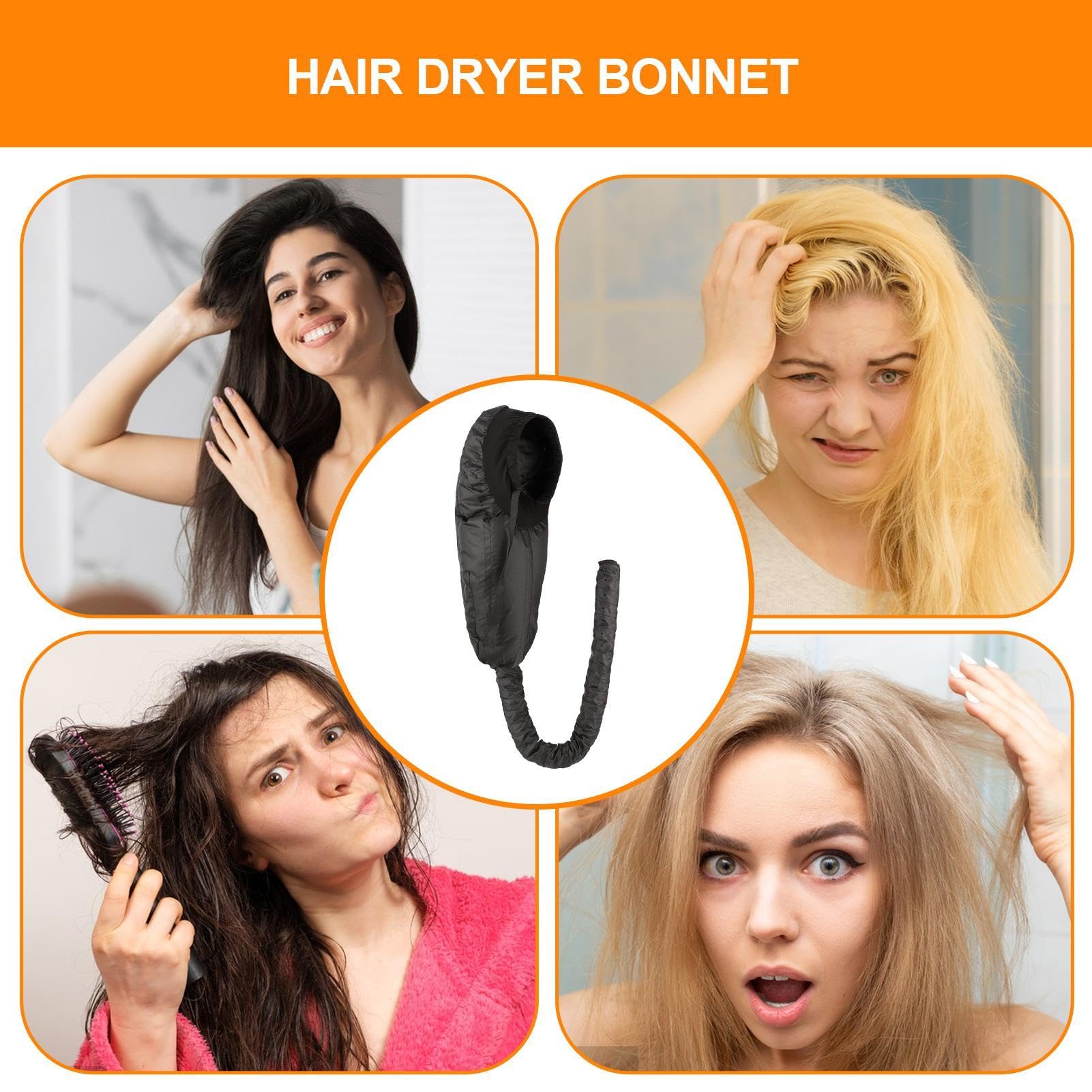 Professional Bonnet Hair Dryer for Curly & Long Hair - Large Hooded Hair Dryer Attachment for Braids, High-Volume & Natural Hair - Perfect for Salon, Home Use & Travel Styling