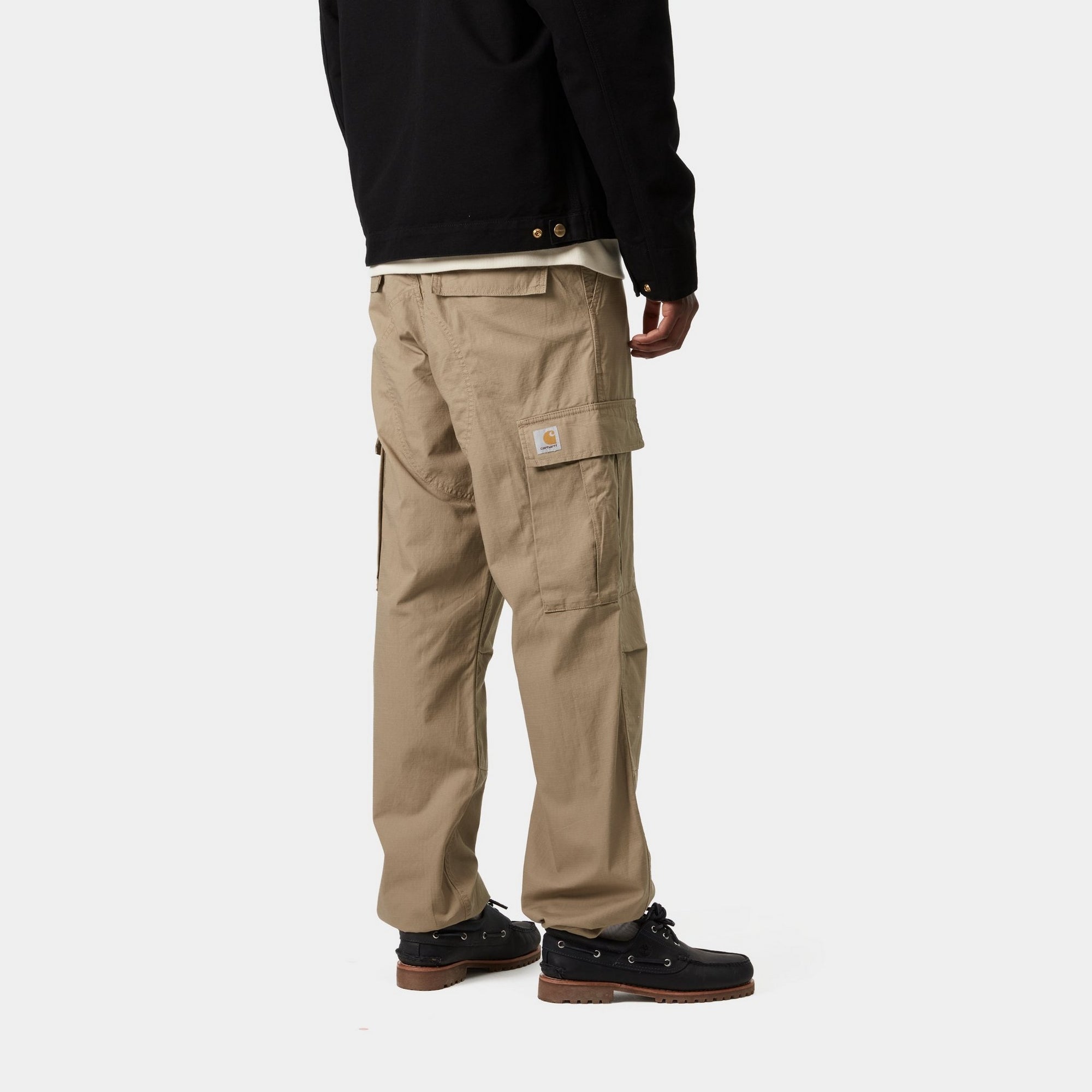 Durable Men's Cargo Pants with Leather Accents - Comfortable Workwear for Outdoor Activities, Hiking & Casual Wear