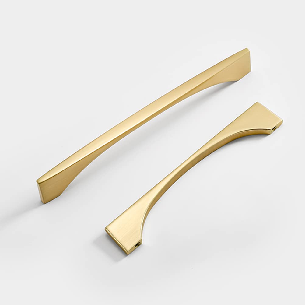 Myxekllo 4 Pack Gold Cabinet Drawer Pulls - Brushed Brass Handles for Dresser, Bathroom & Kitchen Cabinets - Vintage Drawer Pulls for Home Furniture Upgrade (Perfect for Bedroom, Bathroom & Office Storage)