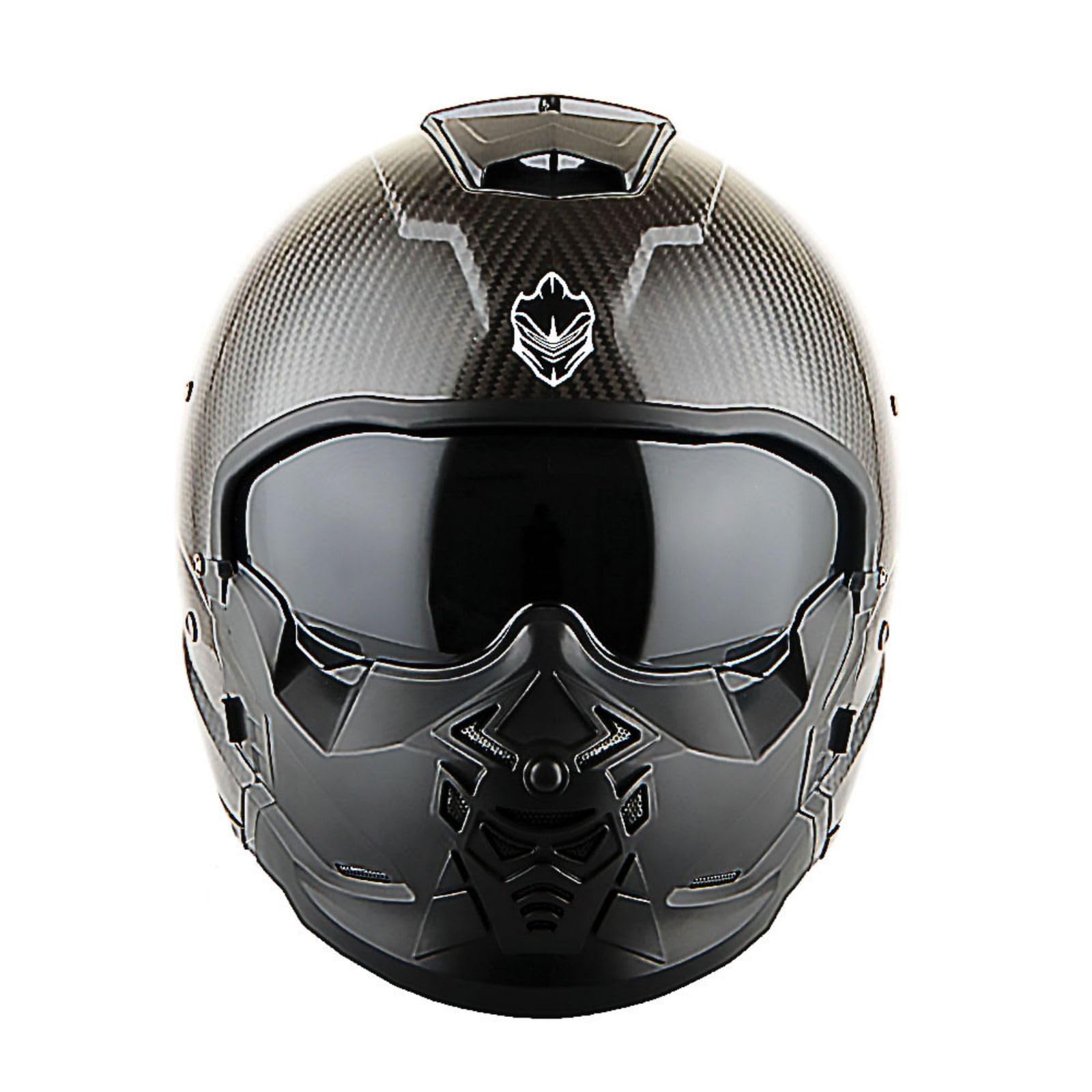 Martian Genuine Carbon Fiber Motorcycle Helmet HB-B2 - DOT Approved Full Face & Open Face Glossy Black - Perfect for Street Biking, Racing & Urban Commuting