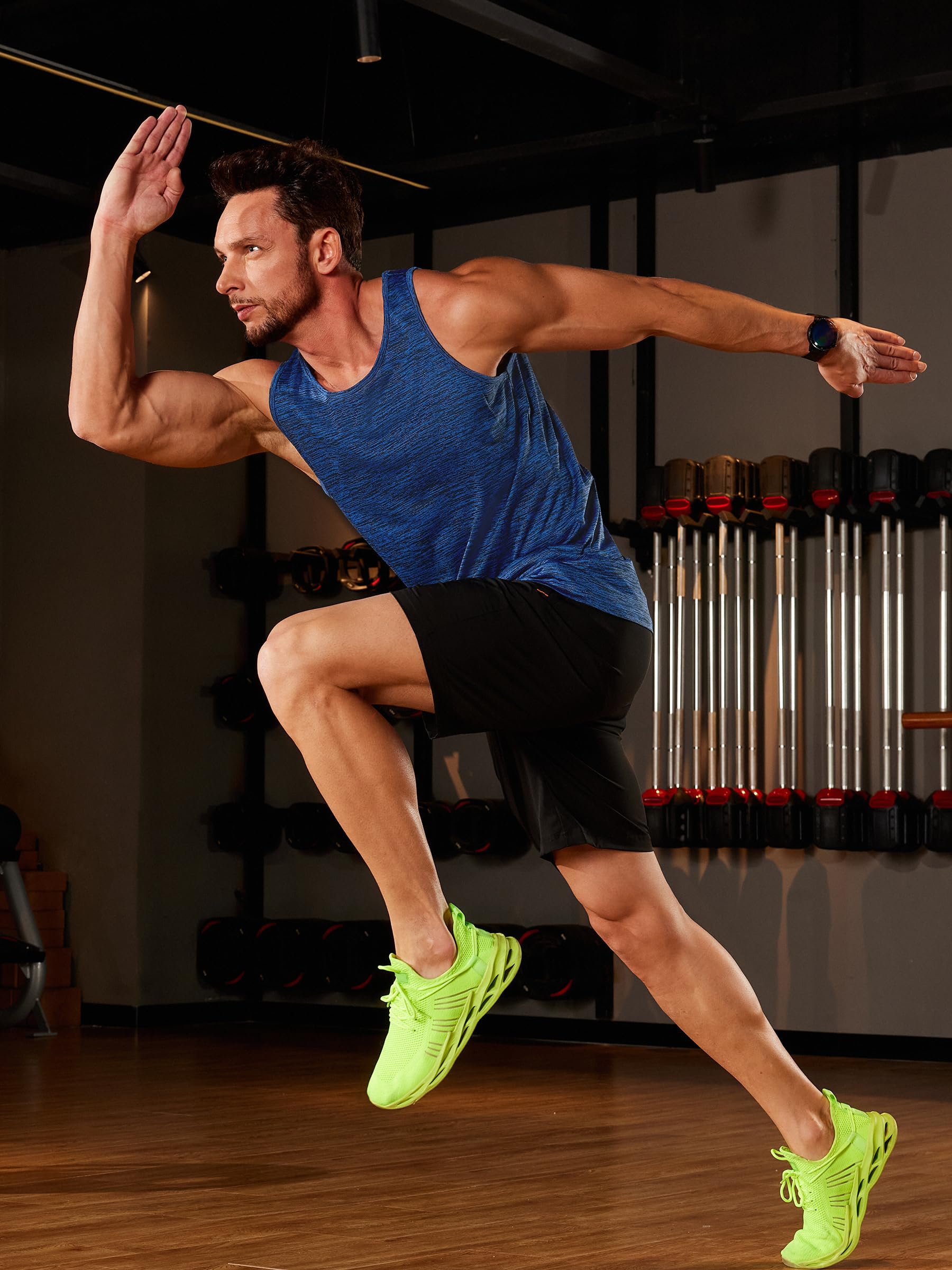 TACVASEN Men's Quick Dry Sleeveless Tank Top - Breathable Workout Shirt for Gym, Bodybuilding & Athletic Performance | Moisture Wicking Muscle Tee for Running, Training & Summer Outdoor Activities