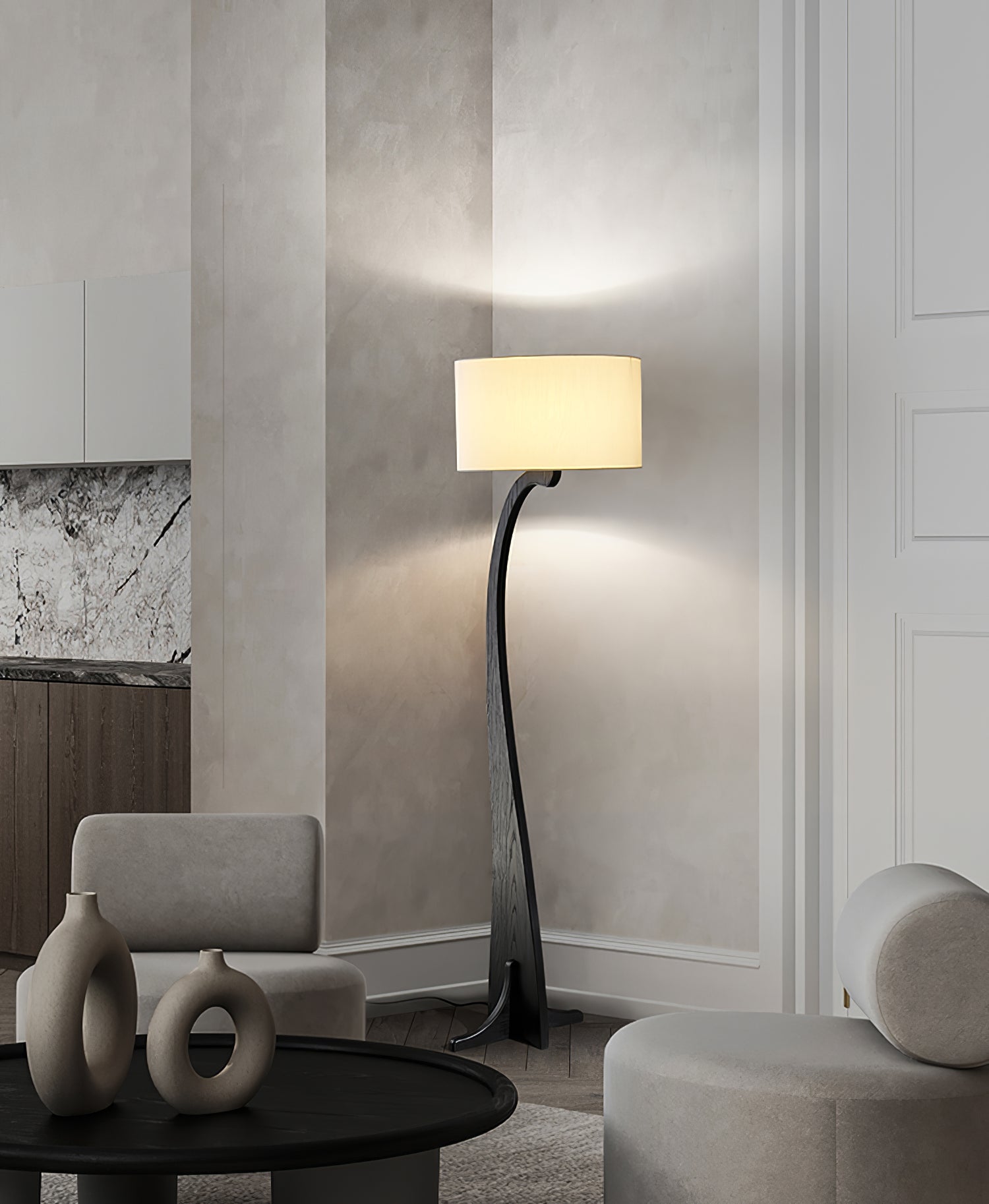 Modern Bow Curve Floor Lamp - Adjustable Arc Standing Light for Living Room, Bedroom & Office - Elegant Home Decor Lighting with Dimmable LED Bulb