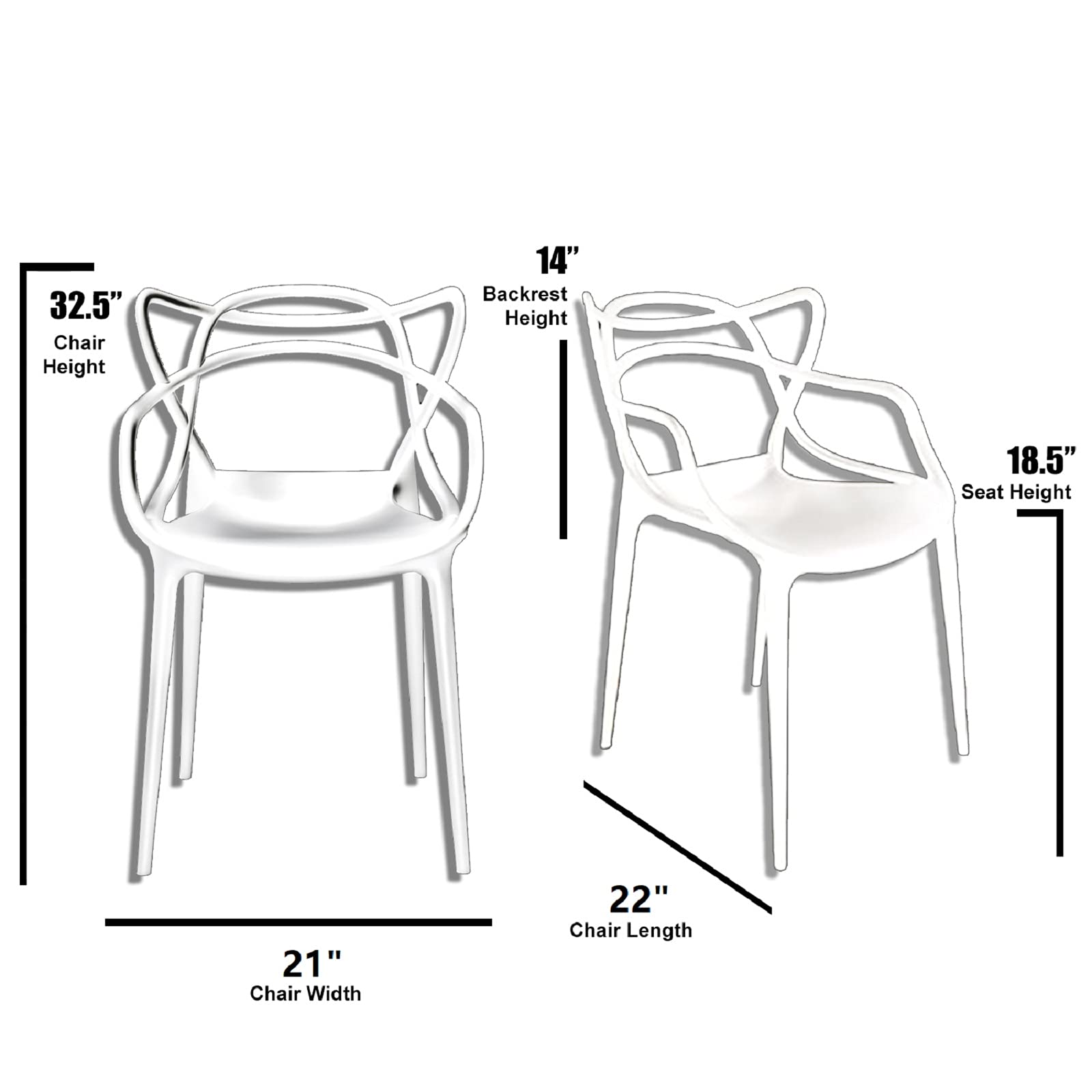 2xhome Modern Green Dining Room Chairs - Set of 2 Contemporary Designer Armchairs for Home, Office, Kitchen & Living Room - Indoor/Outdoor Use for Family Gatherings & Workspaces