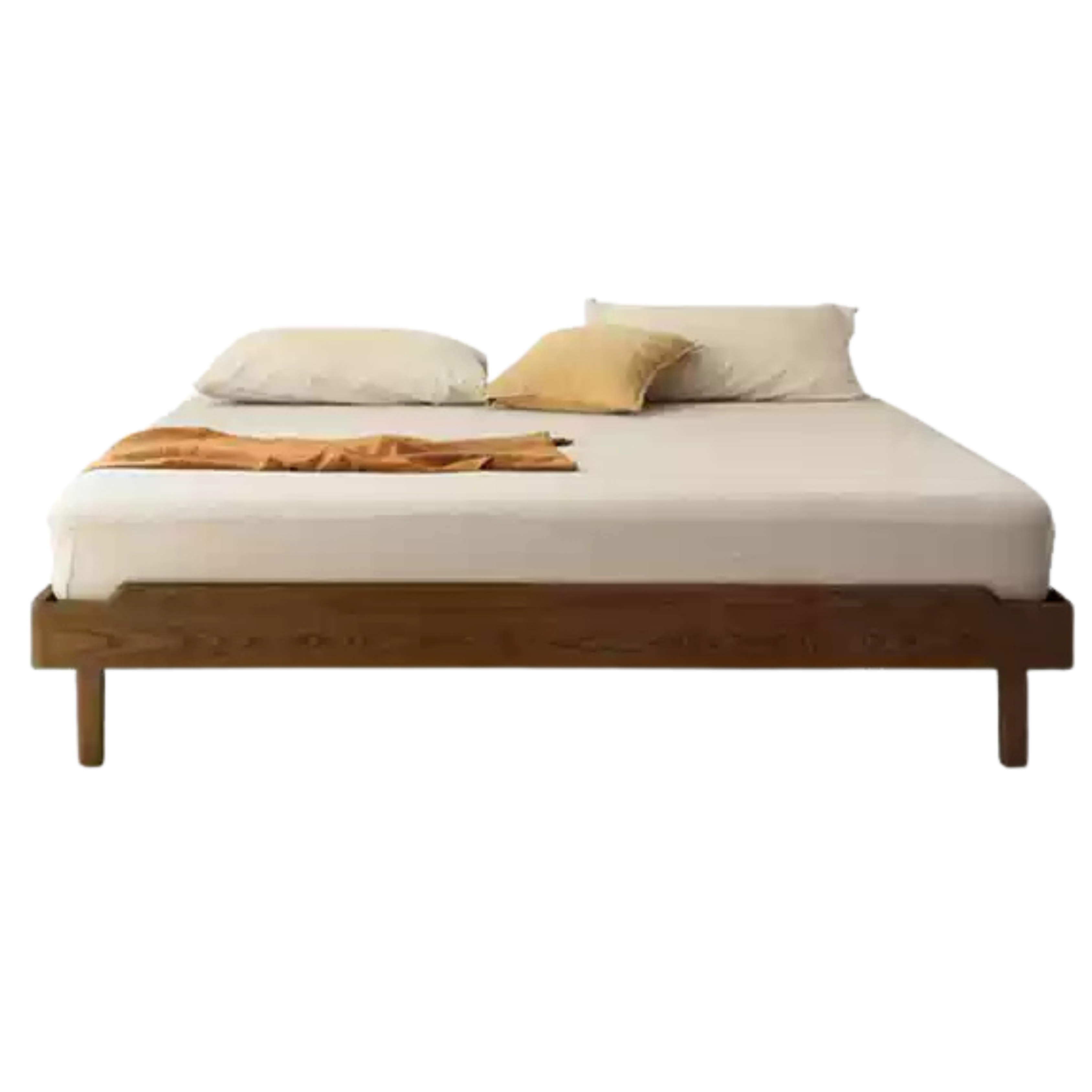 Walnut Color Ash High bed for thin mattresses