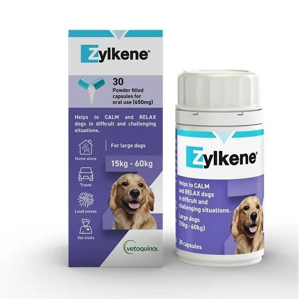 Zylkene Calming Supplement for Dogs & Cats - 30 Capsules | Stress & Anxiety Relief for Pets | Perfect for Travel, Vet Visits & Separation Anxiety