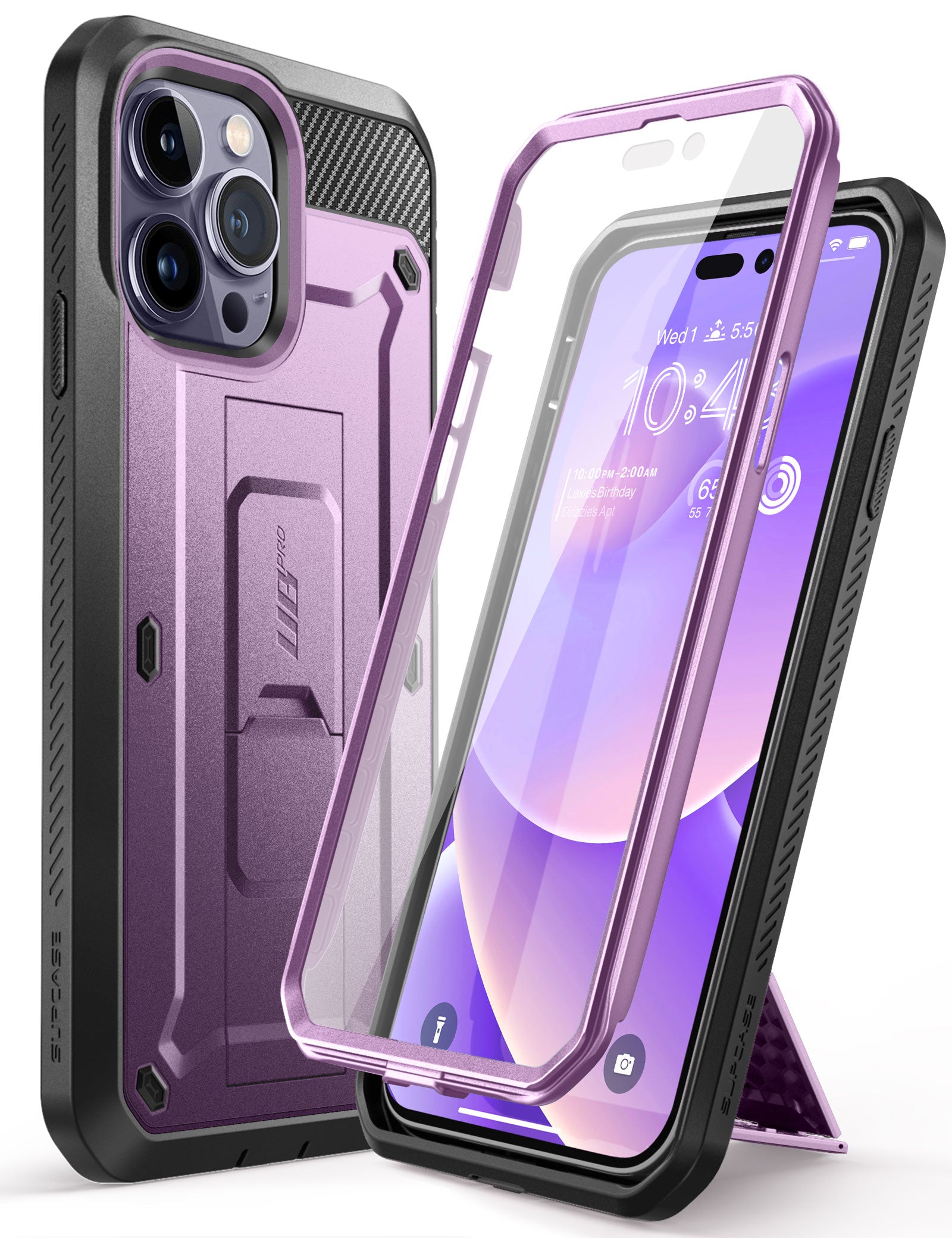 iPhone 14 Pro 6.1 Inch Unicorn Beetle Pro Rugged Case - Shockproof & Drop Protection, Deep Purple | Perfect for Outdoor Adventures, Construction Work & Extreme Sports