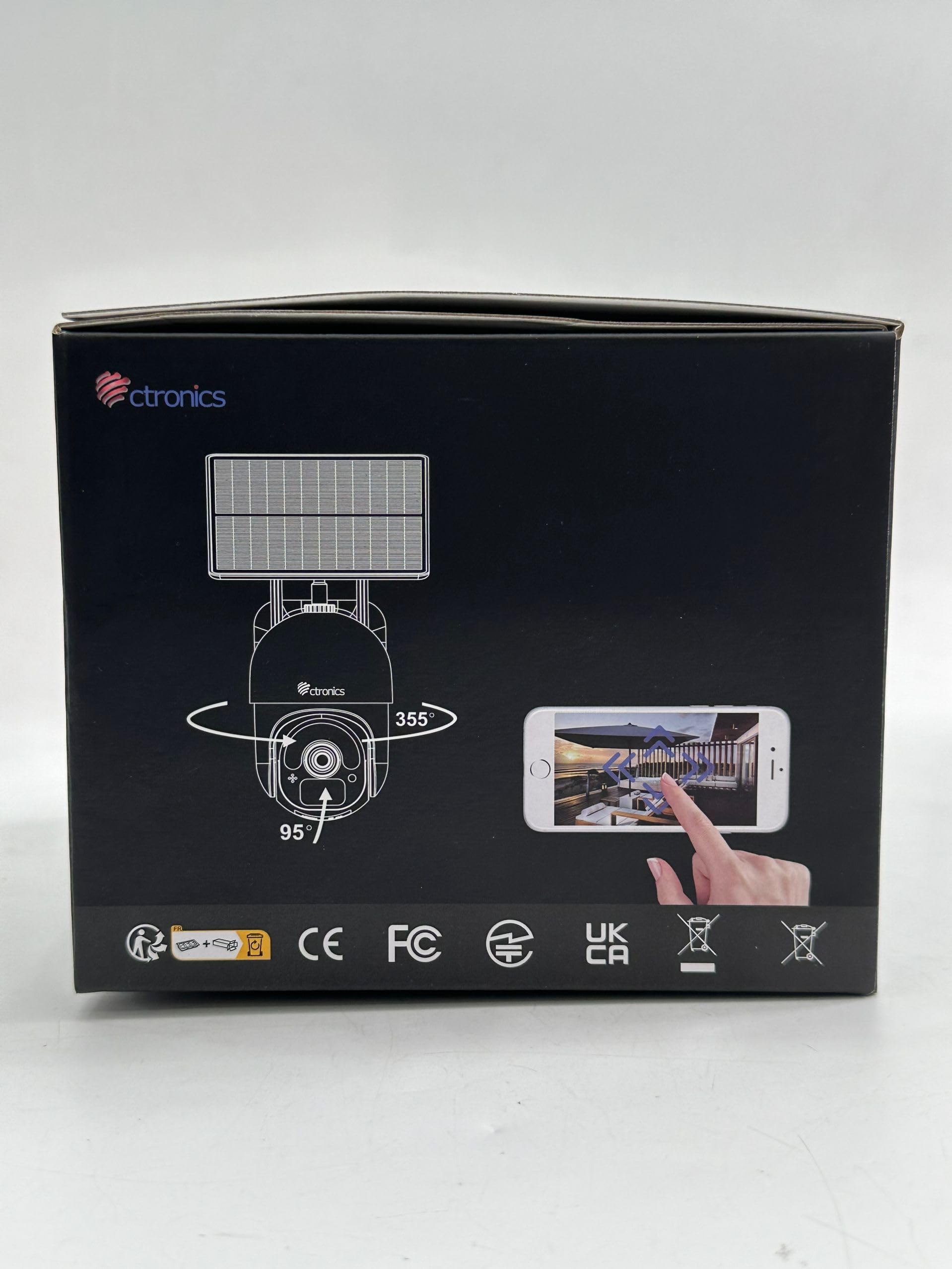 Ctronics 2.5K 4MP Wireless Outdoor Security Camera with Solar Power - 2560x1440P HD, 10000mAh Battery, 360° PTZ, Color Night Vision, PIR Human Detection, 2-Way Audio, IP66 Weatherproof - Ideal for Home, Yard, Garage & Business Surveillance