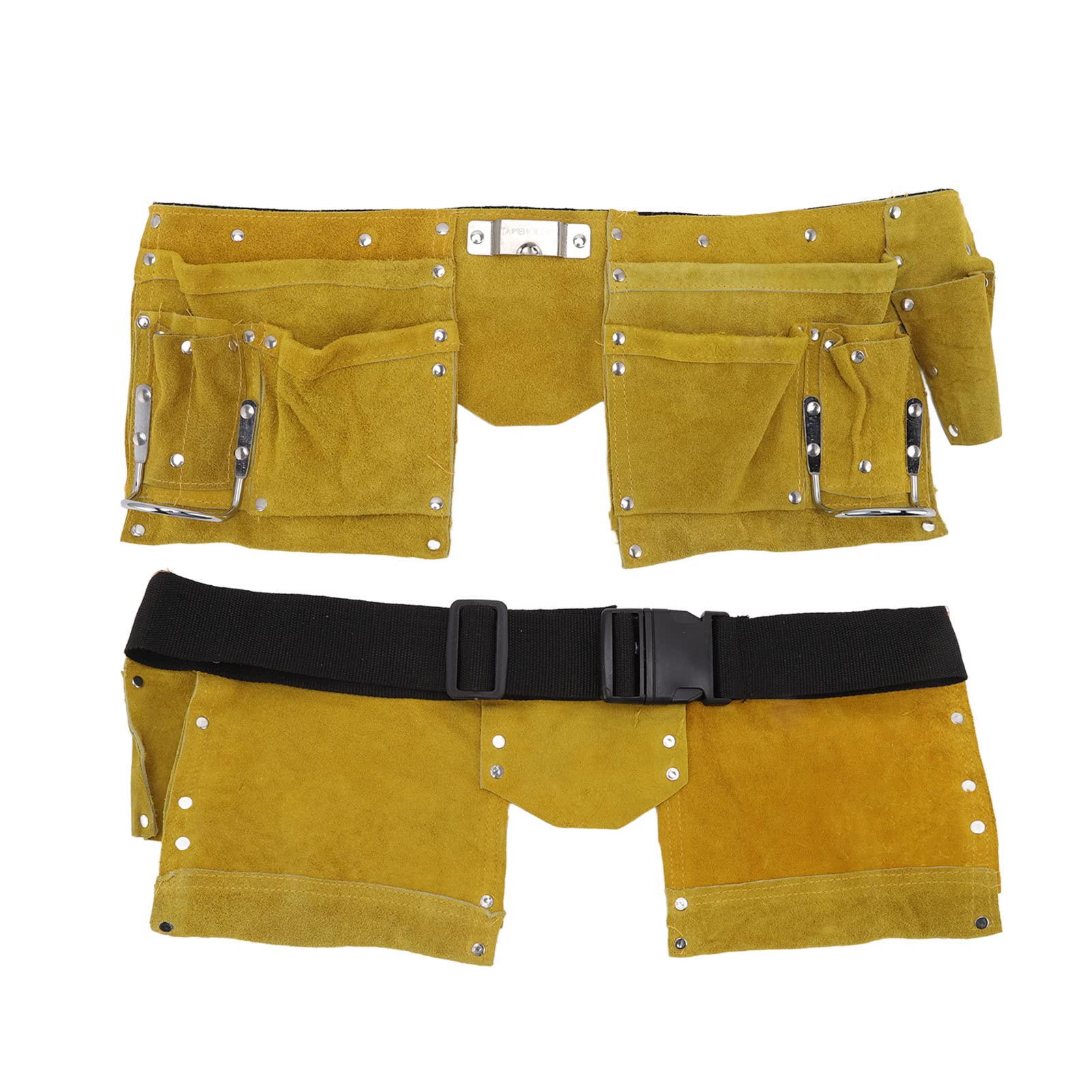 10-Pocket Carpenter Tool Belt with Quick Release Buckle - Heavy Duty Work Apron for Woodworkers, Framers, Contractors & Plumbers - Ideal for Construction Sites & DIY Projects