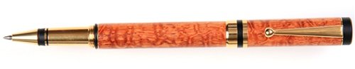 Premium Lanier Elite Rollerball Pen with 24K Gold Trim & Exotic Afzelia Snakeskin Barrel - Luxury Writing Instrument for Business Gifts, Executive Office, and Special Occasions