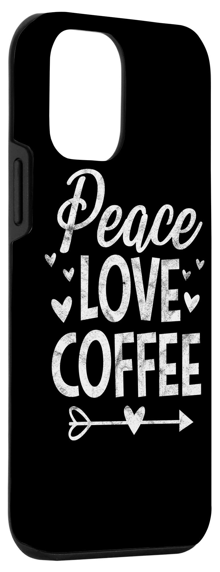 Funny iPhone 12 Mini Case with Peace Love Coffee Design - Perfect Gift for Coffee Lovers, Office Use & Daily Protection