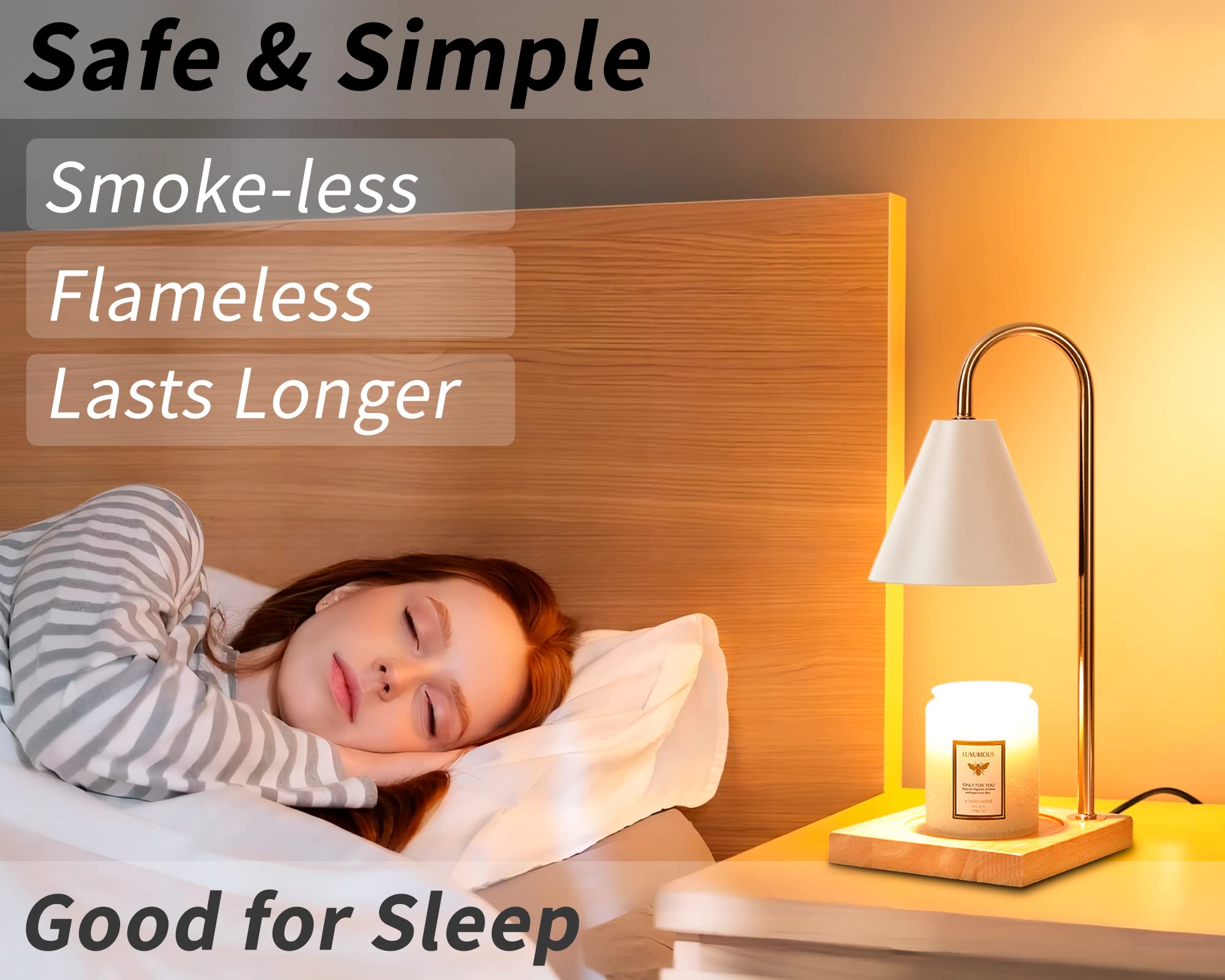 Dimmable Candle Warmer Lamp with Timer - Electric Candle Warmer for Jar Candles, Includes 2 Bulbs - Perfect Gift for Mom - Ideal for Home Decor, Relaxation & Aromatherapy