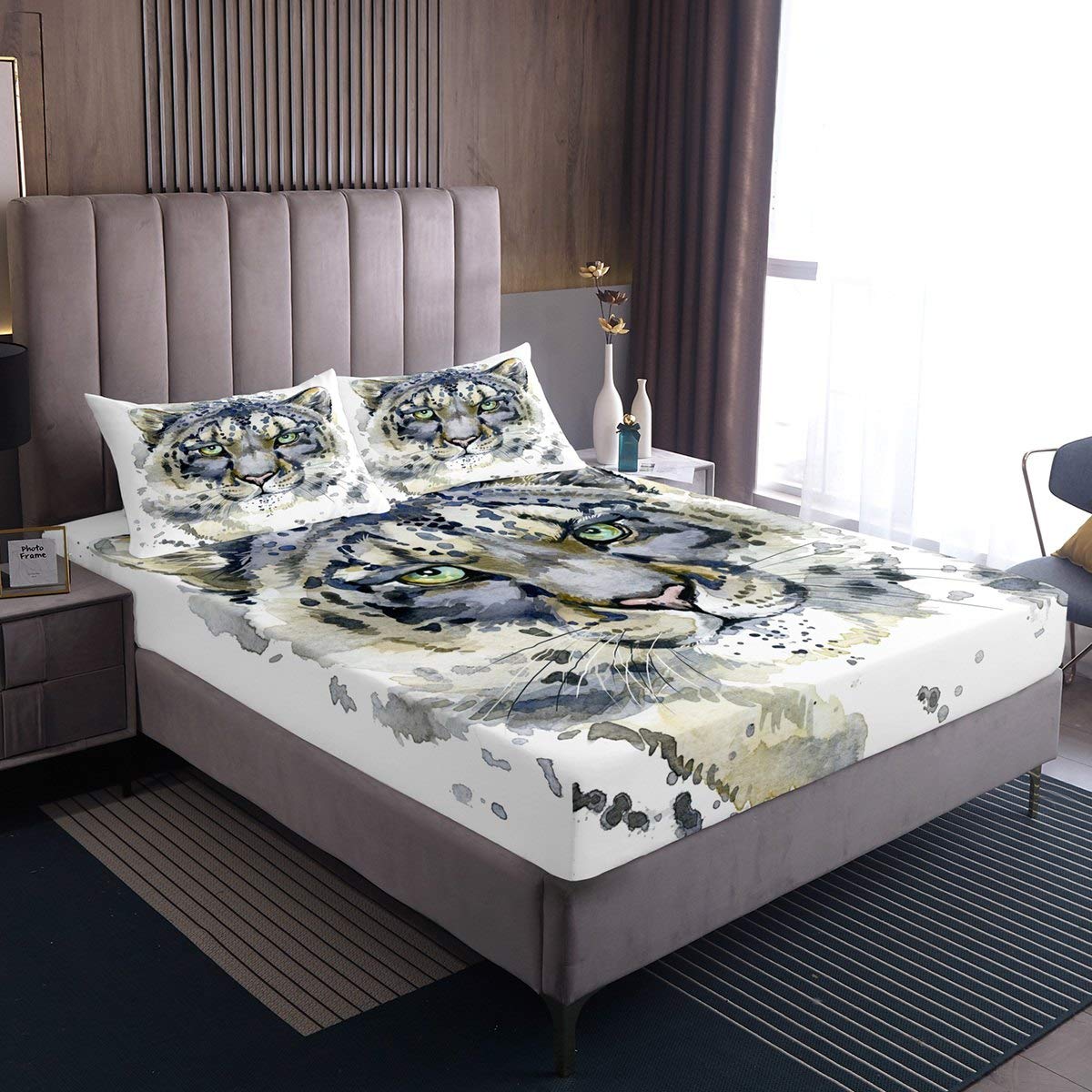 Grey Tiger Print Deep Pocket Duvet Cover Set - Twin XL Size with Pillowcase - Wild Animal Theme Bedding for Kids & Adults - Perfect for Jungle Themed Bedrooms & Wildlife Lovers