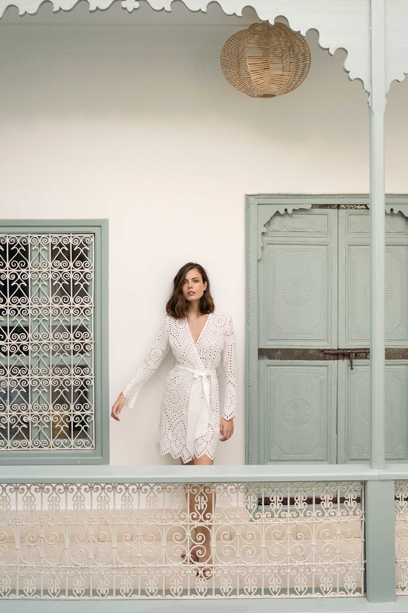 Dreamer Eyelet Crochet Lace Robe - Elegant Floral Sheer Kimono Cover Up for Women - Perfect for Beach, Bridal, Honeymoon & Vacation Wear