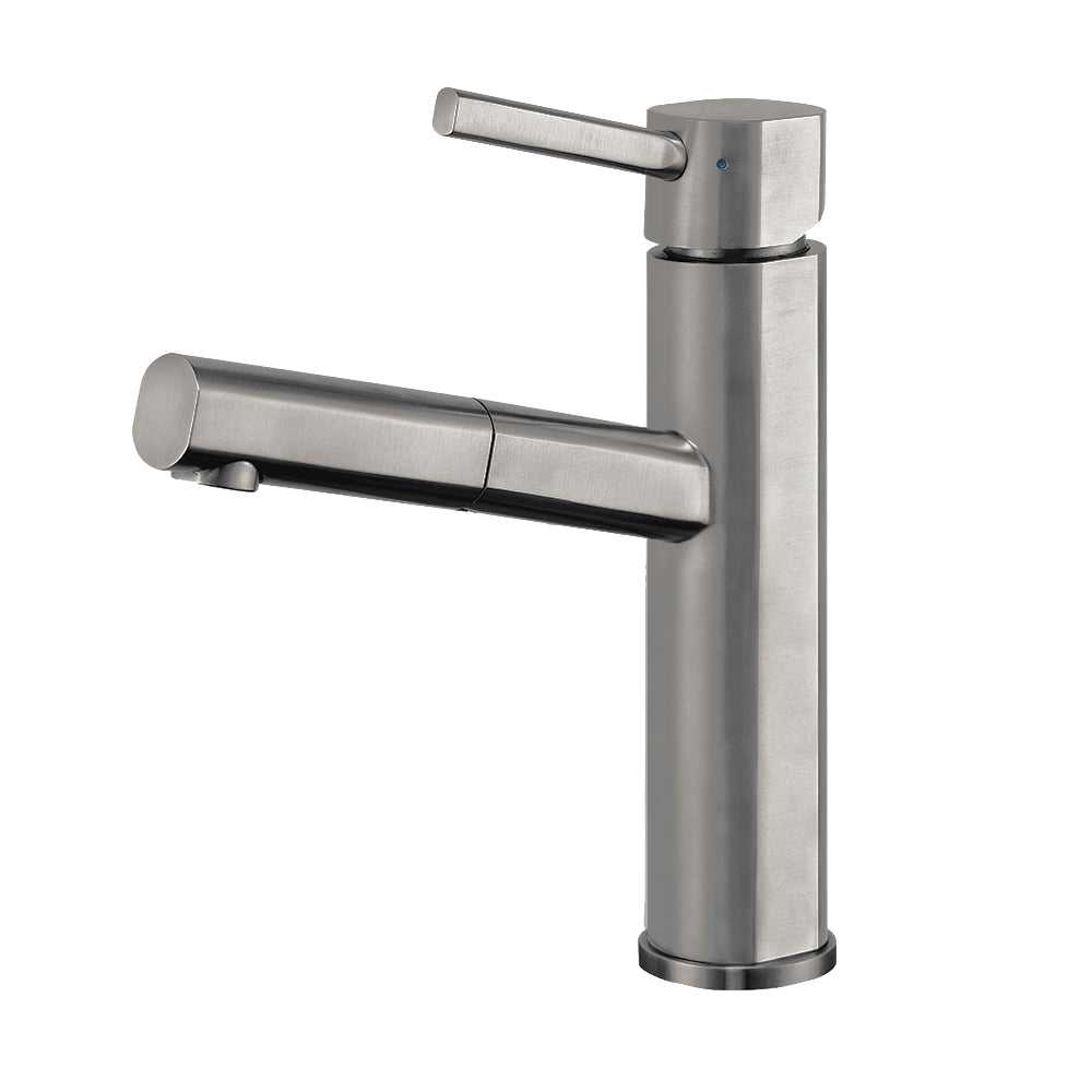 Stainless Steel Single Hole Single Lever Kitchen Faucet with Pull Out Spray Head - Modern Water-Saving Design for Sink, Dishwashing & Food Prep