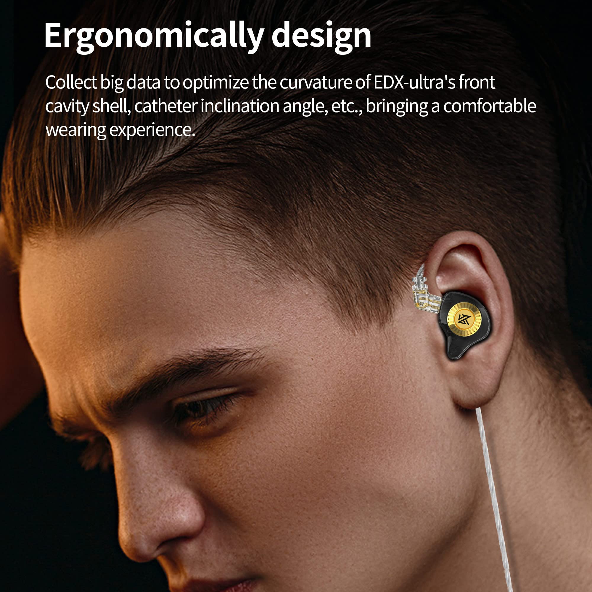 KZ Edx Ultra Upgraded HiFi Wired Earbuds - Dynamic In-Ear Headphones with Deep Bass & Stereo Sound (No Mic) for Music Lovers, Audiophiles & Gaming - Perfect for Commuting, Workouts & Studio Monitoring