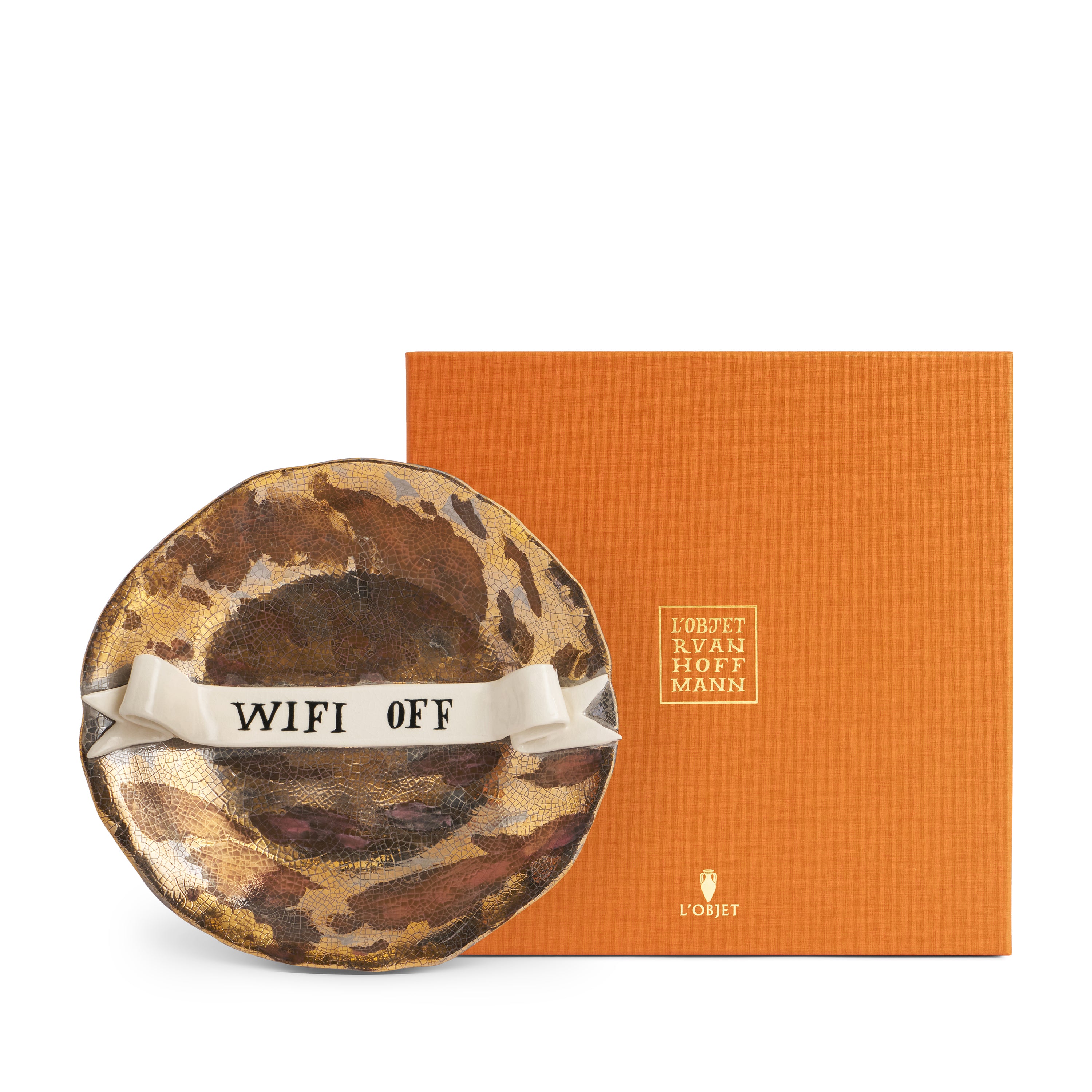 Ruan Hoffmann Ceramic Plate with Ribbon Design - Elegant Dinnerware for Modern Dining, Perfect for Home Decor & Gift Giving