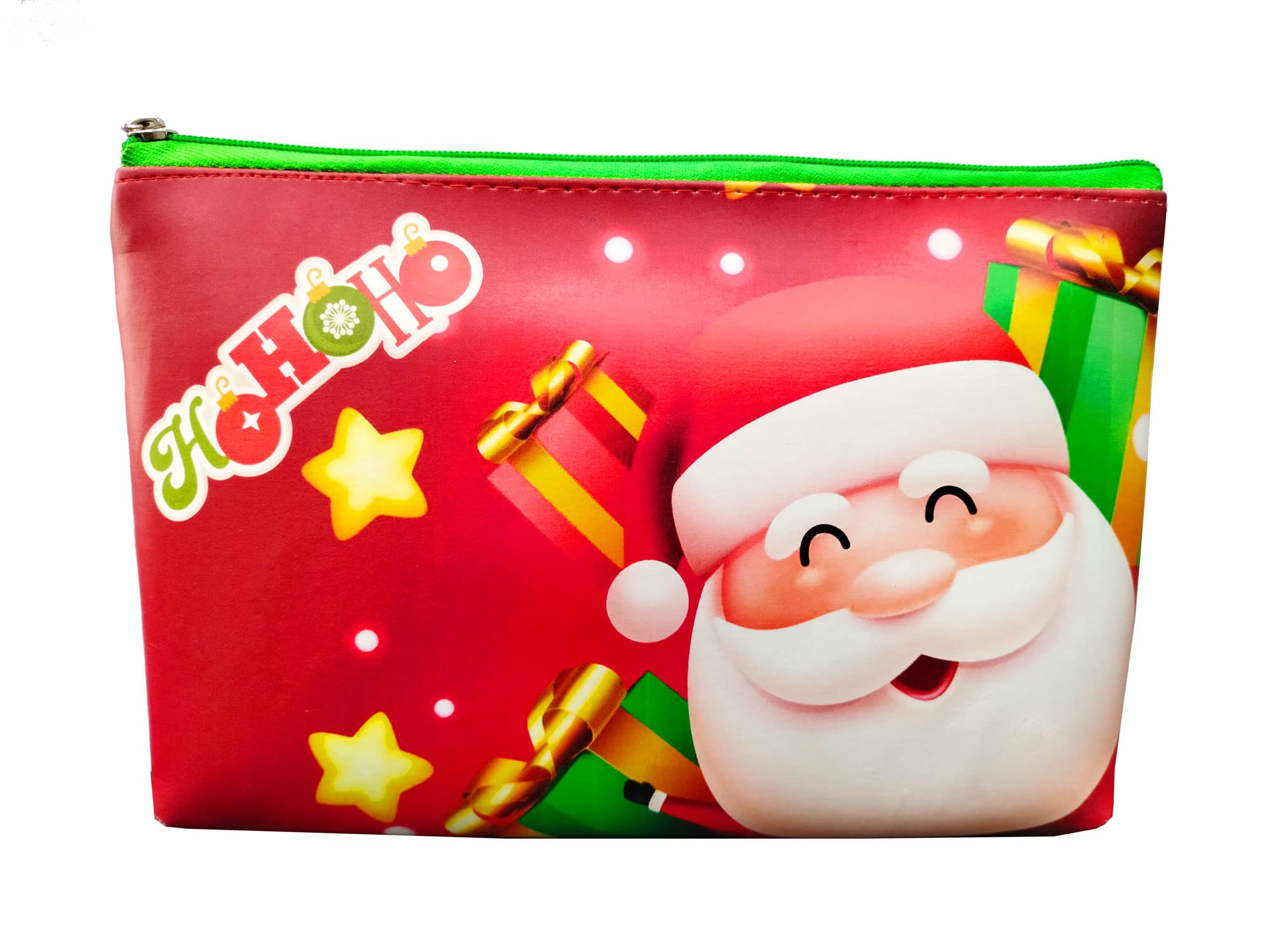 Neel® Large Capacity Santa Claus Themed Pencil Case for Kids - Waterproof Travel Pouch with Zipper Closure, Perfect for School, Office & Holiday Gifts (Red)