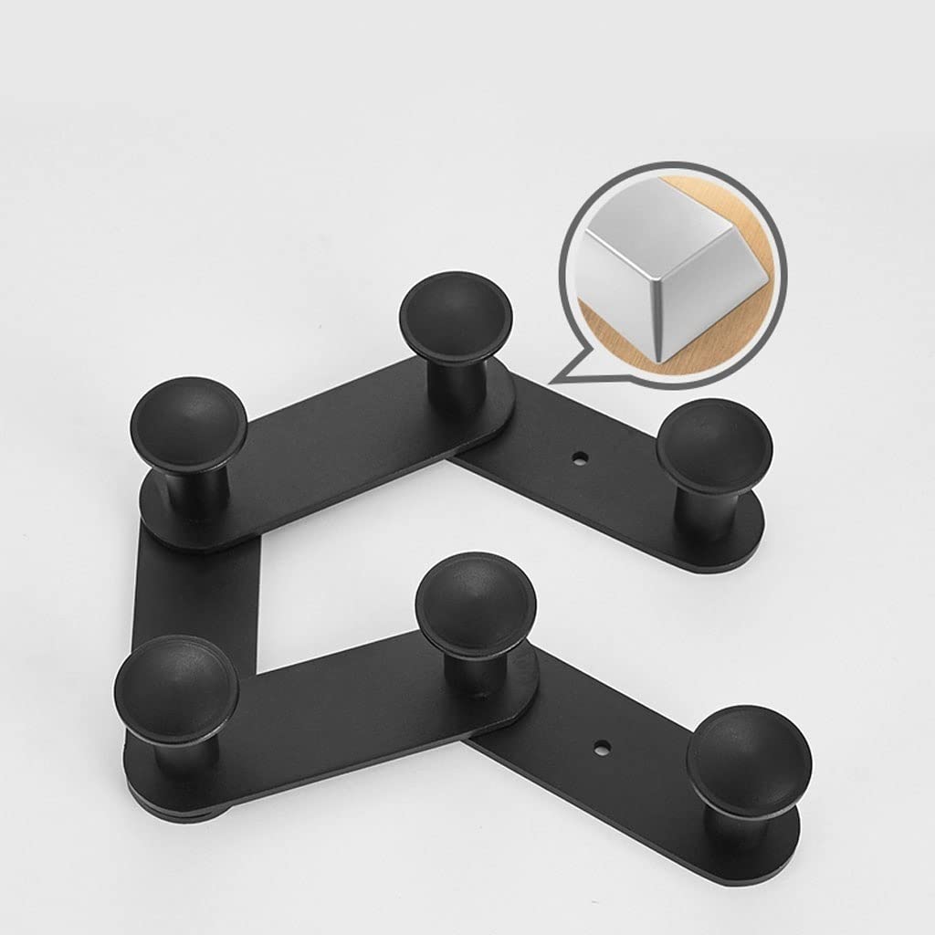 Adjustable Telescopic Folding Wall Hook - Space Saving Coat Rack for Entryway, Kitchen, Bedroom & Bathroom - Black Wall Mounted Hanger Organizer - Perfect for Hanging Coats, Hats, Bags & Towels