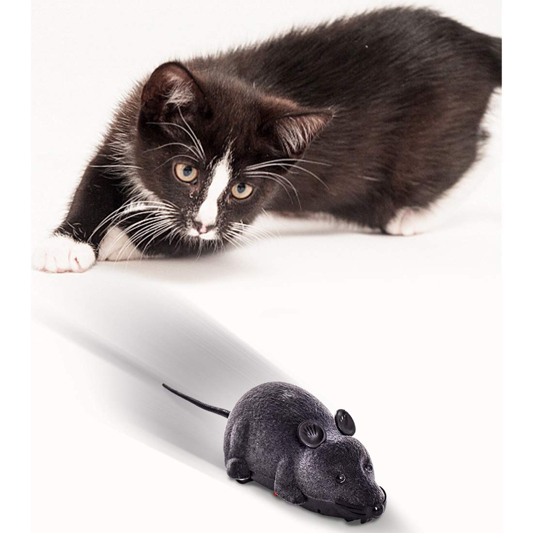 Vatunu Wireless Remote Control Fake Mouse Toy - Realistic RC Rat Prank for Halloween, Parties & Scaring Friends - Fun Interactive Cat & Puppy Play Toy for Pets