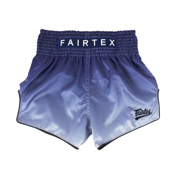 Fairtex Blue Fade Thai Shorts - Authentic Muay Thai Training Shorts for Men | Perfect for MMA, Kickboxing & Martial Arts Practice