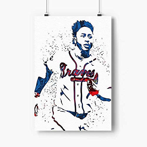Lilian Ralap Ozzie Albies Atlanta Braves Baseball Poster Print - 24x36 Inches Unframed Wall Art - Perfect for Baseball Fans, Man Cave Decor & Sports Gift Ideas